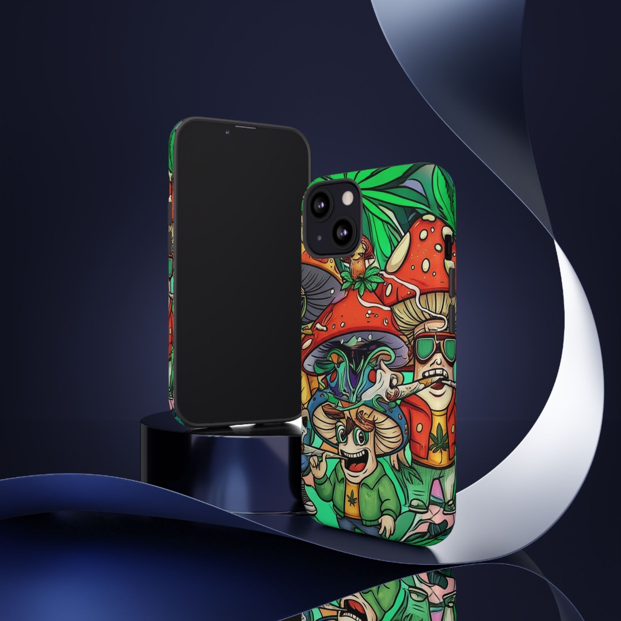 Vibrant Phone Case Featuring Funky Mushroom Art, Tough Cases, Trendy Accessories, Unique Gifts, Eclectic Style, Phone Protection Printify