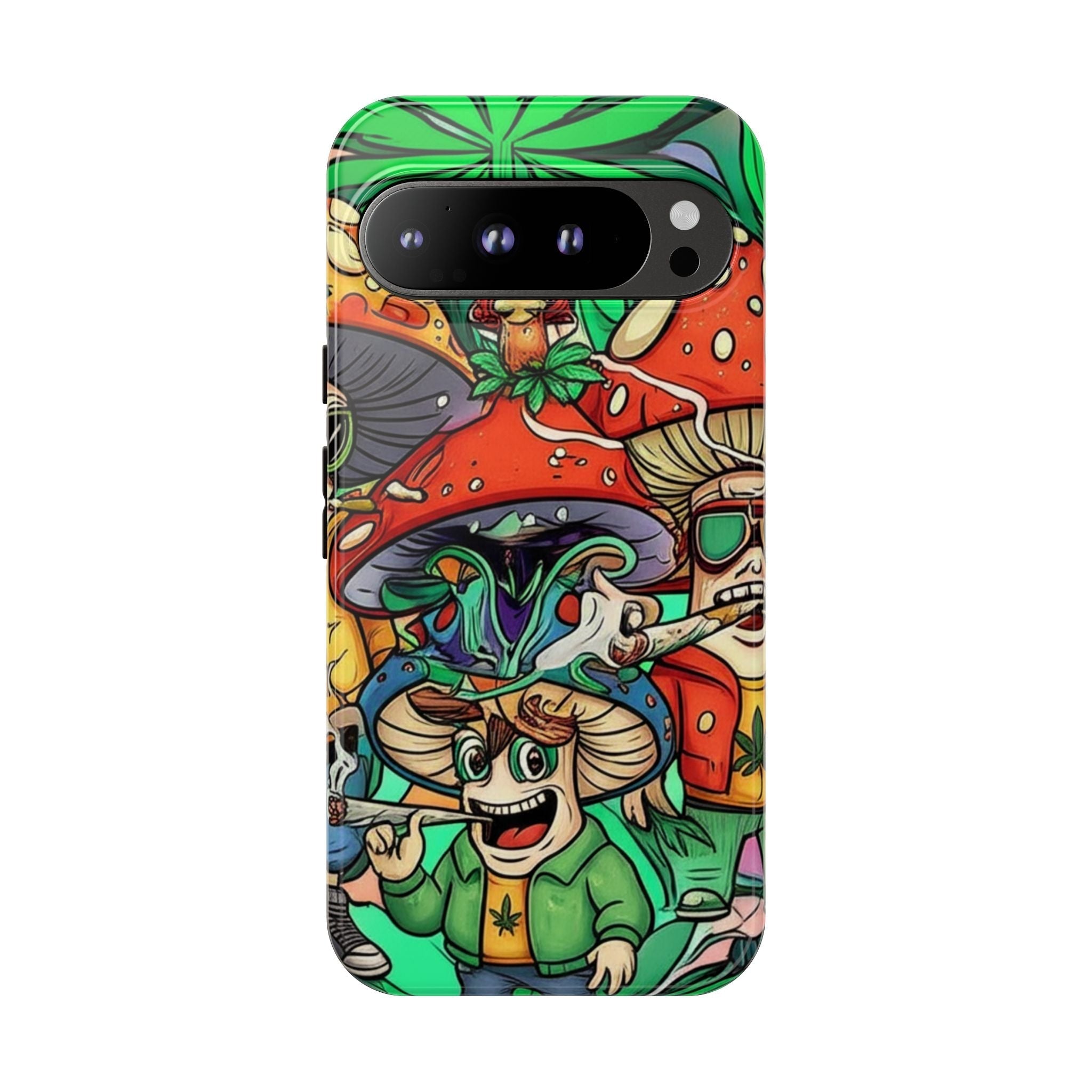 Vibrant Phone Case Featuring Funky Mushroom Art, Tough Cases, Trendy Accessories, Unique Gifts, Eclectic Style, Phone Protection Printify
