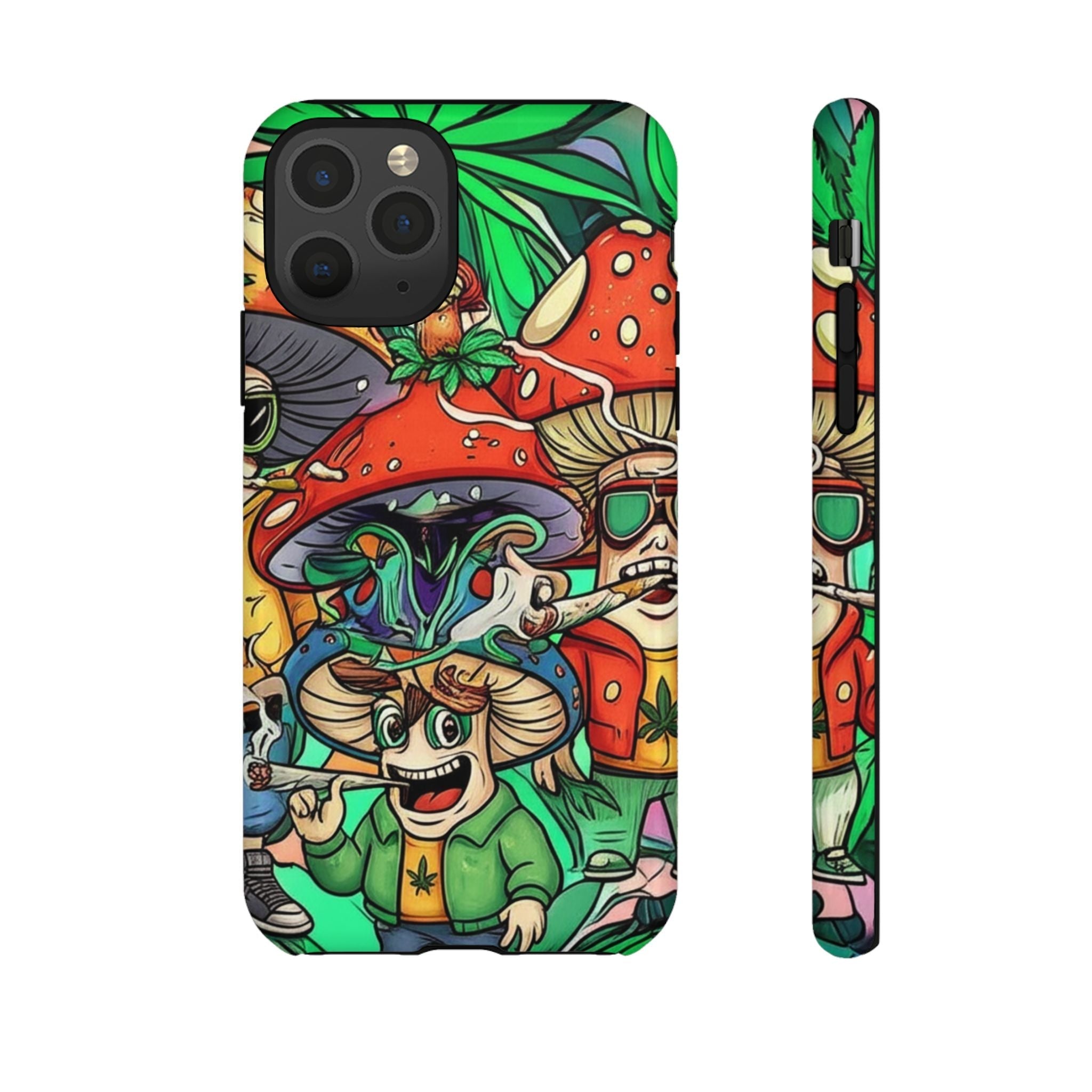 Vibrant Phone Case Featuring Funky Mushroom Art, Tough Cases, Trendy Accessories, Unique Gifts, Eclectic Style, Phone Protection Printify