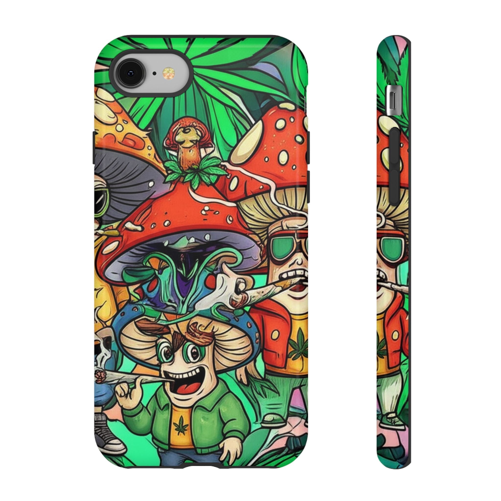 Vibrant Phone Case Featuring Funky Mushroom Art, Tough Cases, Trendy Accessories, Unique Gifts, Eclectic Style, Phone Protection Printify