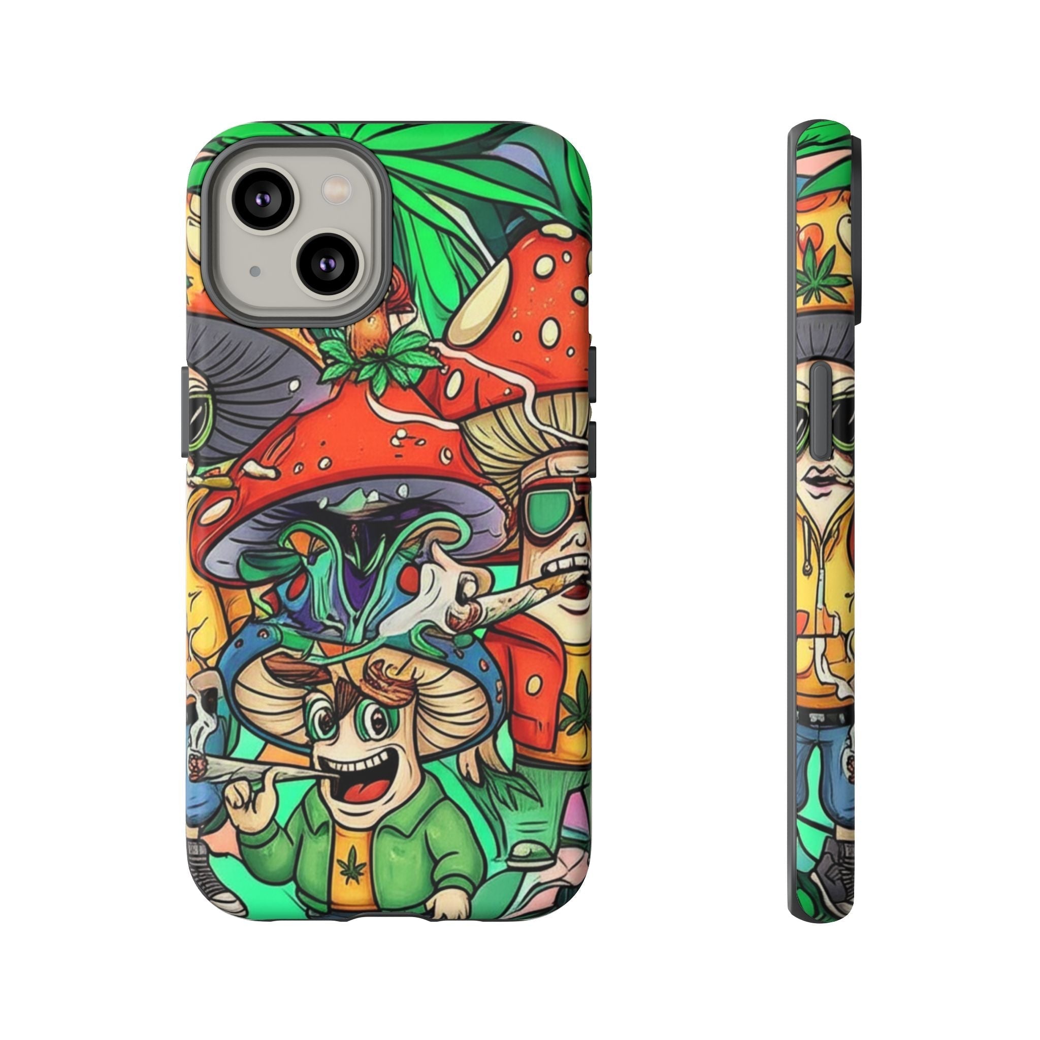 Vibrant Phone Case Featuring Funky Mushroom Art, Tough Cases, Trendy Accessories, Unique Gifts, Eclectic Style, Phone Protection Printify