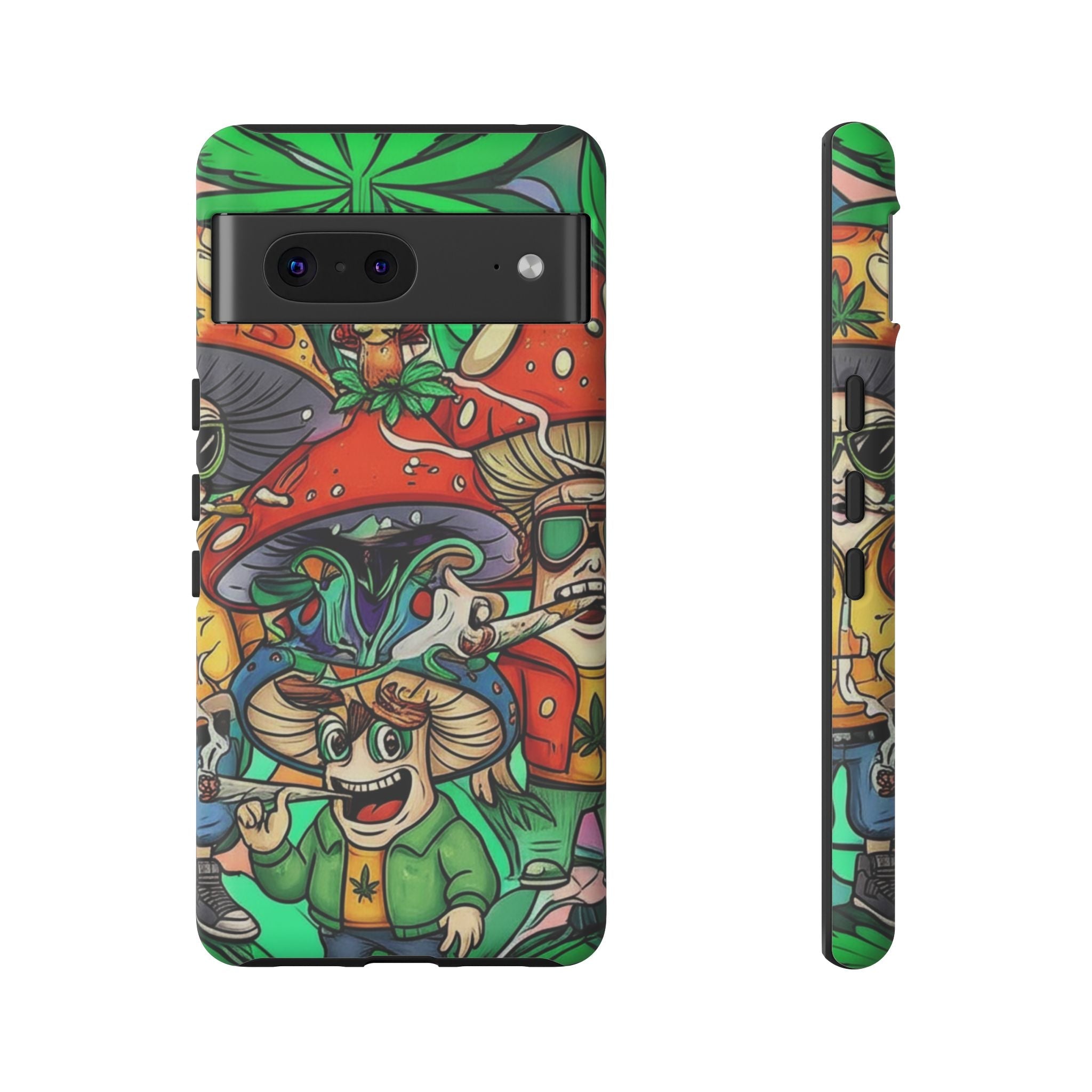 Vibrant Phone Case Featuring Funky Mushroom Art, Tough Cases, Trendy Accessories, Unique Gifts, Eclectic Style, Phone Protection Printify