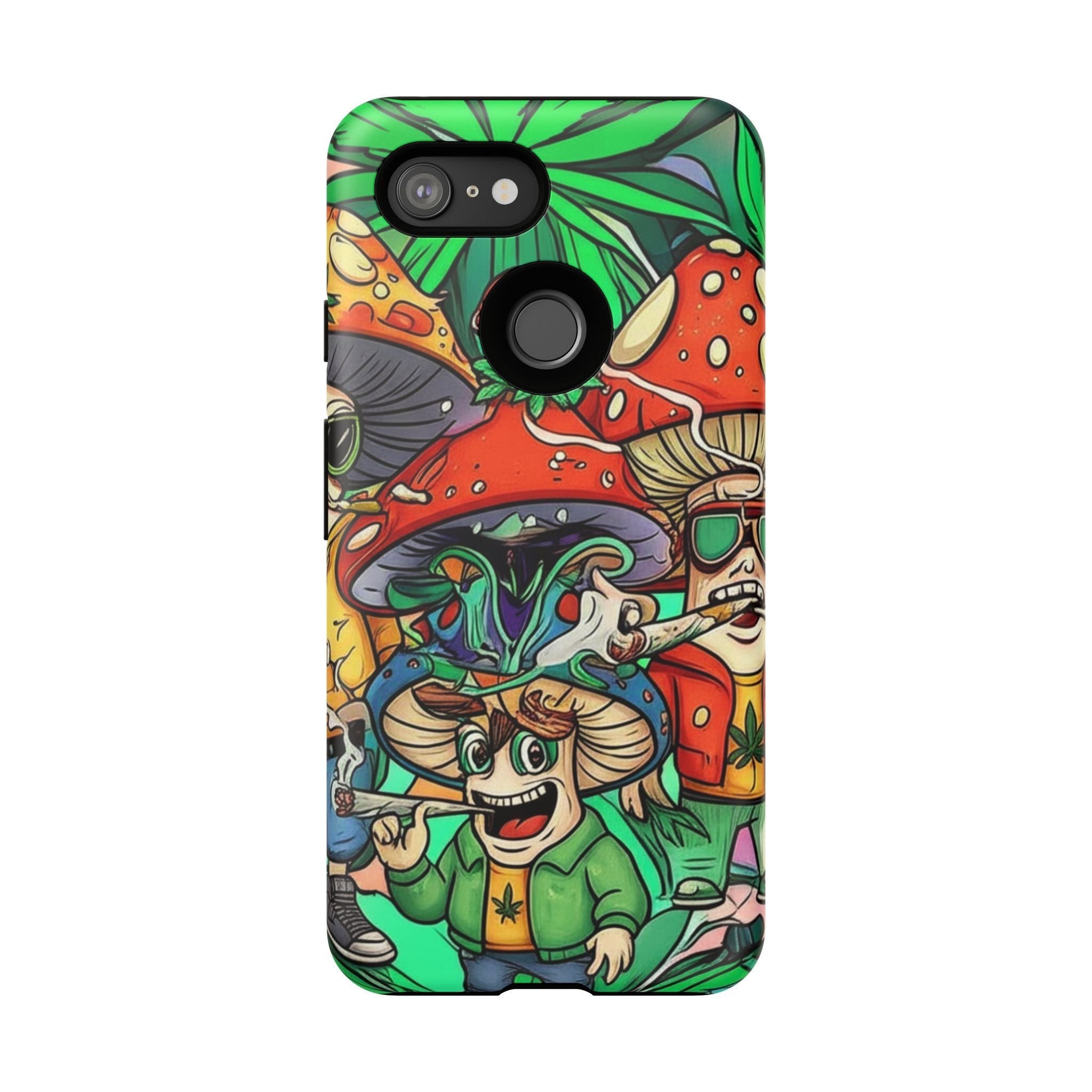 Vibrant Phone Case Featuring Funky Mushroom Art, Tough Cases, Trendy Accessories, Unique Gifts, Eclectic Style, Phone Protection Printify