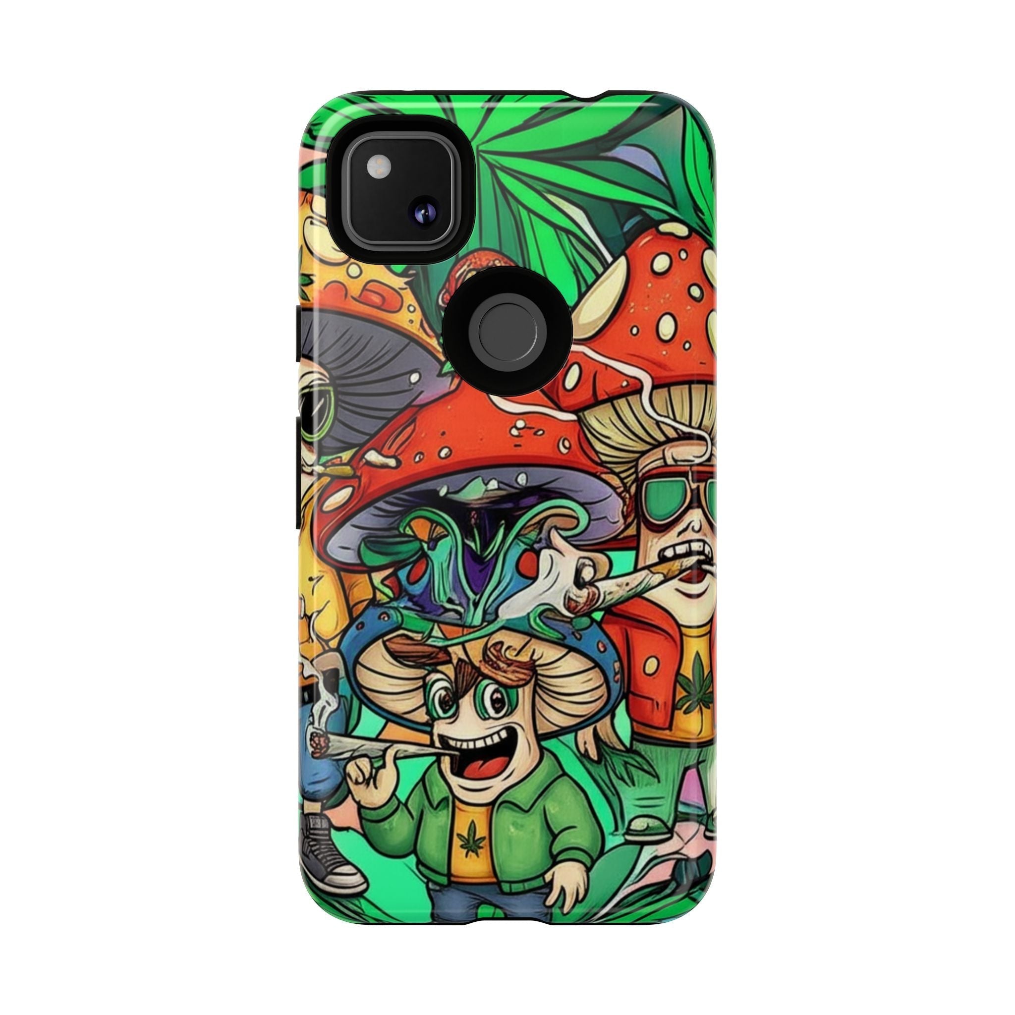 Vibrant Phone Case Featuring Funky Mushroom Art, Tough Cases, Trendy Accessories, Unique Gifts, Eclectic Style, Phone Protection Printify