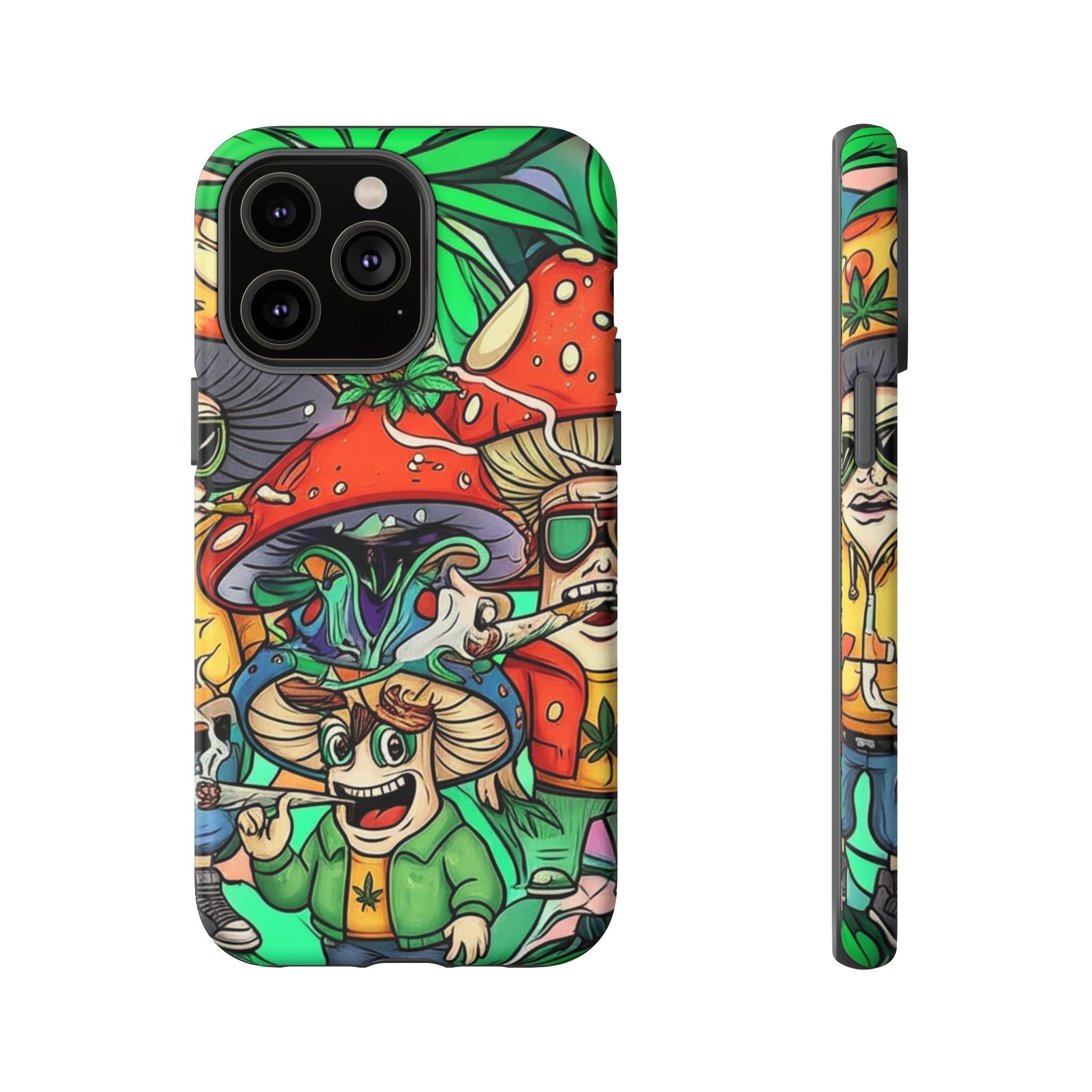 Vibrant Phone Case Featuring Funky Mushroom Art, Tough Cases, Trendy Accessories, Unique Gifts, Eclectic Style, Phone Protection Printify