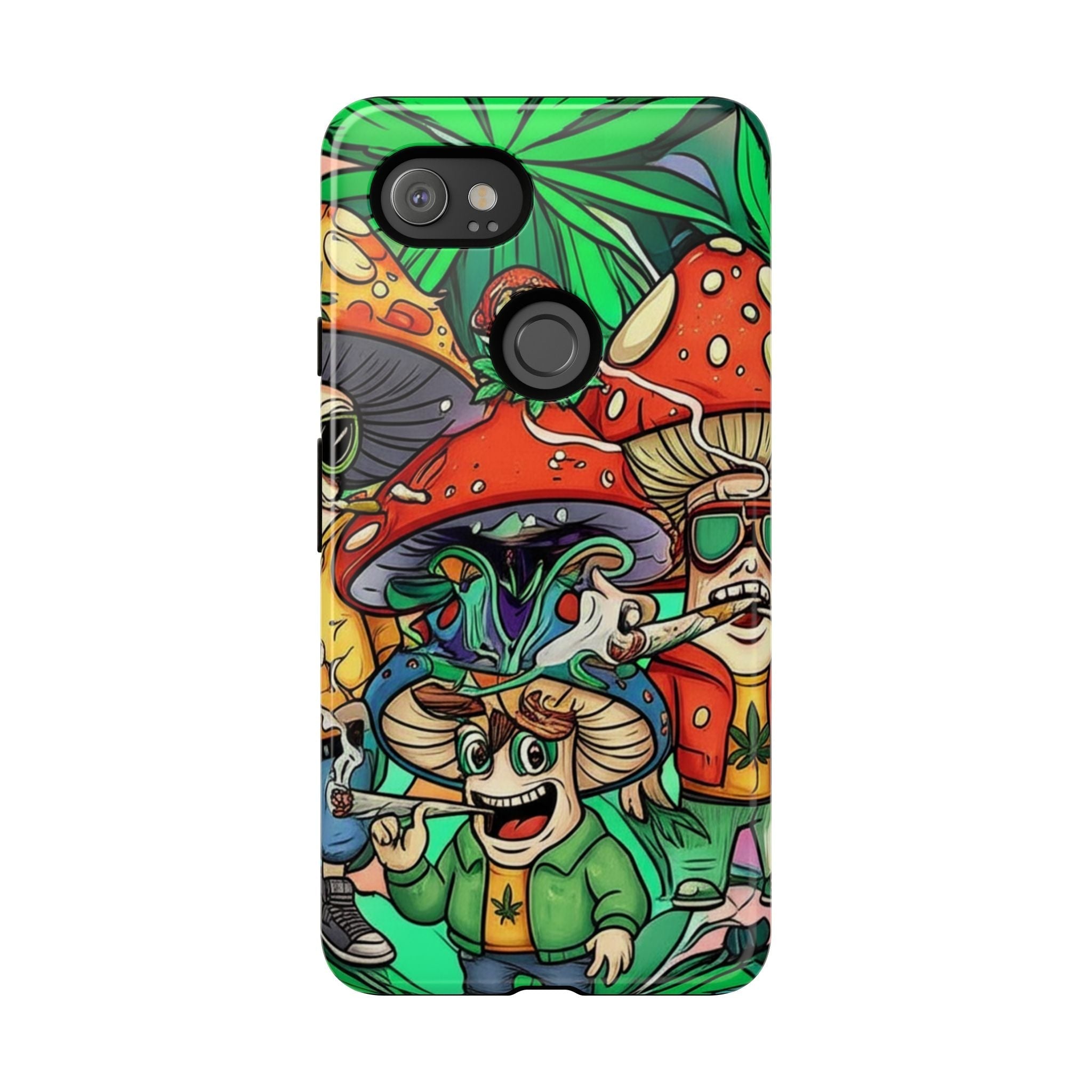 Vibrant Phone Case Featuring Funky Mushroom Art, Tough Cases, Trendy Accessories, Unique Gifts, Eclectic Style, Phone Protection Printify