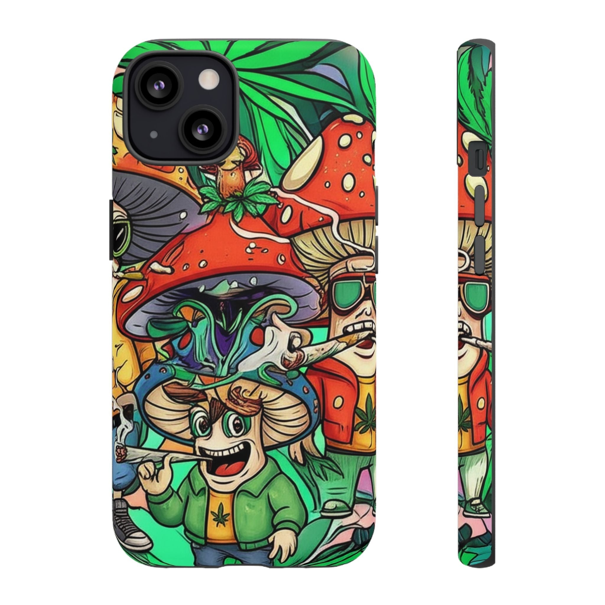 Vibrant Phone Case Featuring Funky Mushroom Art, Tough Cases, Trendy Accessories, Unique Gifts, Eclectic Style, Phone Protection Printify