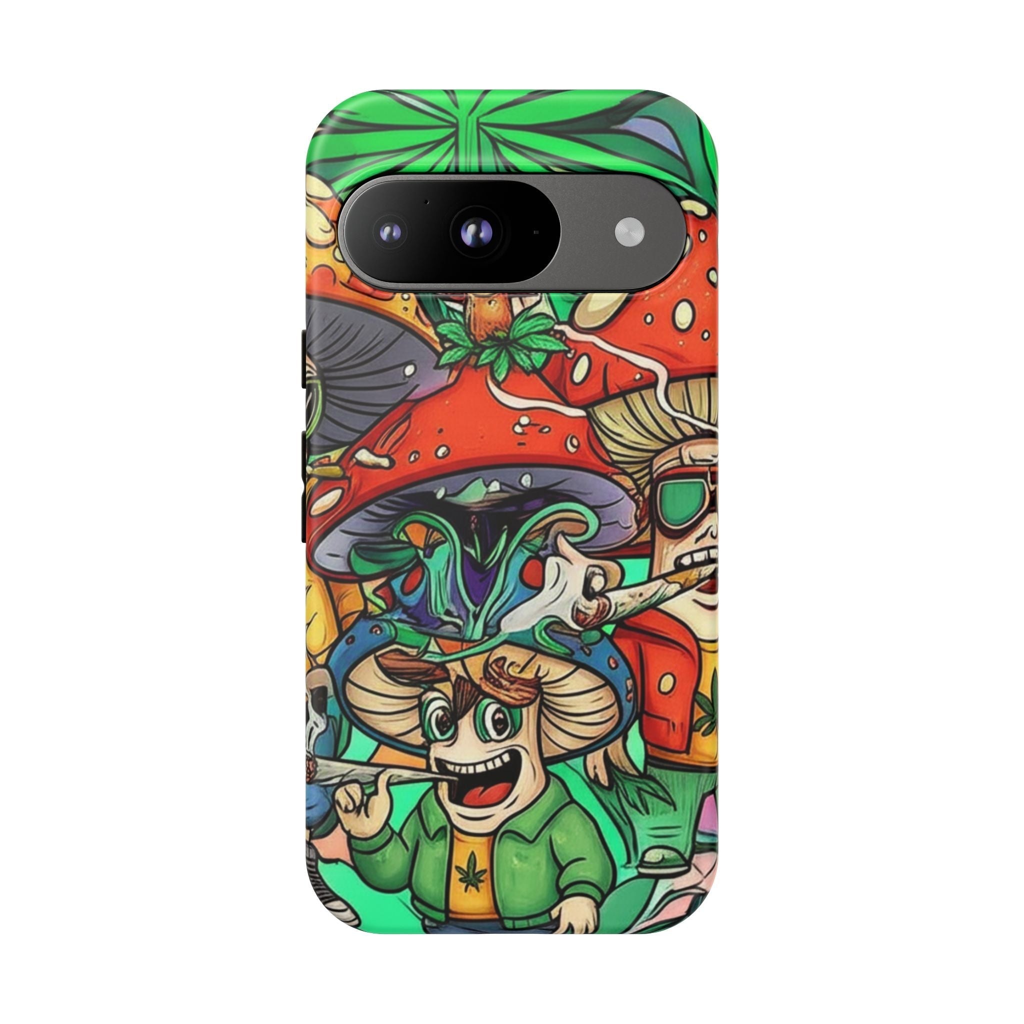 Vibrant Phone Case Featuring Funky Mushroom Art, Tough Cases, Trendy Accessories, Unique Gifts, Eclectic Style, Phone Protection Printify