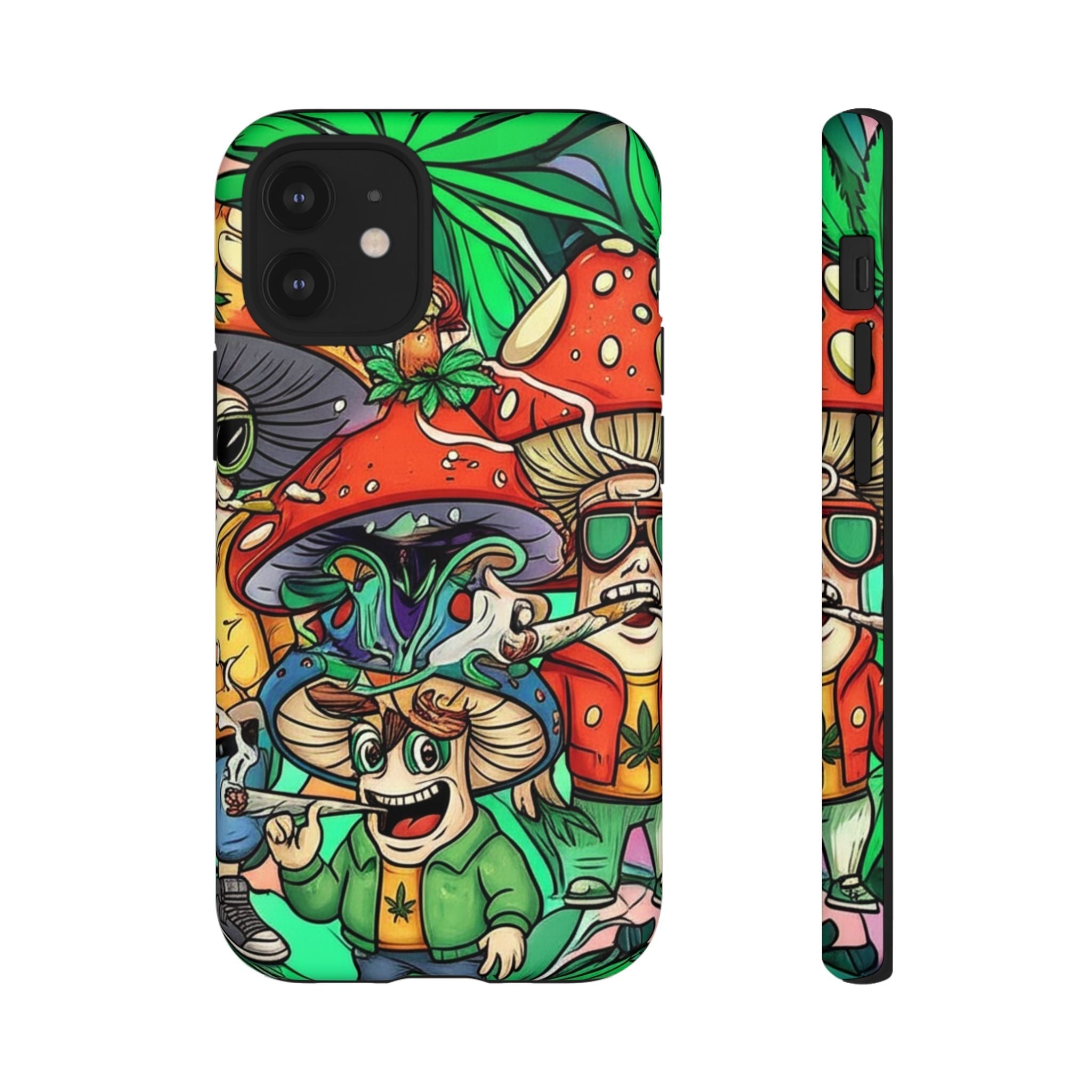 Vibrant Phone Case Featuring Funky Mushroom Art, Tough Cases, Trendy Accessories, Unique Gifts, Eclectic Style, Phone Protection Printify
