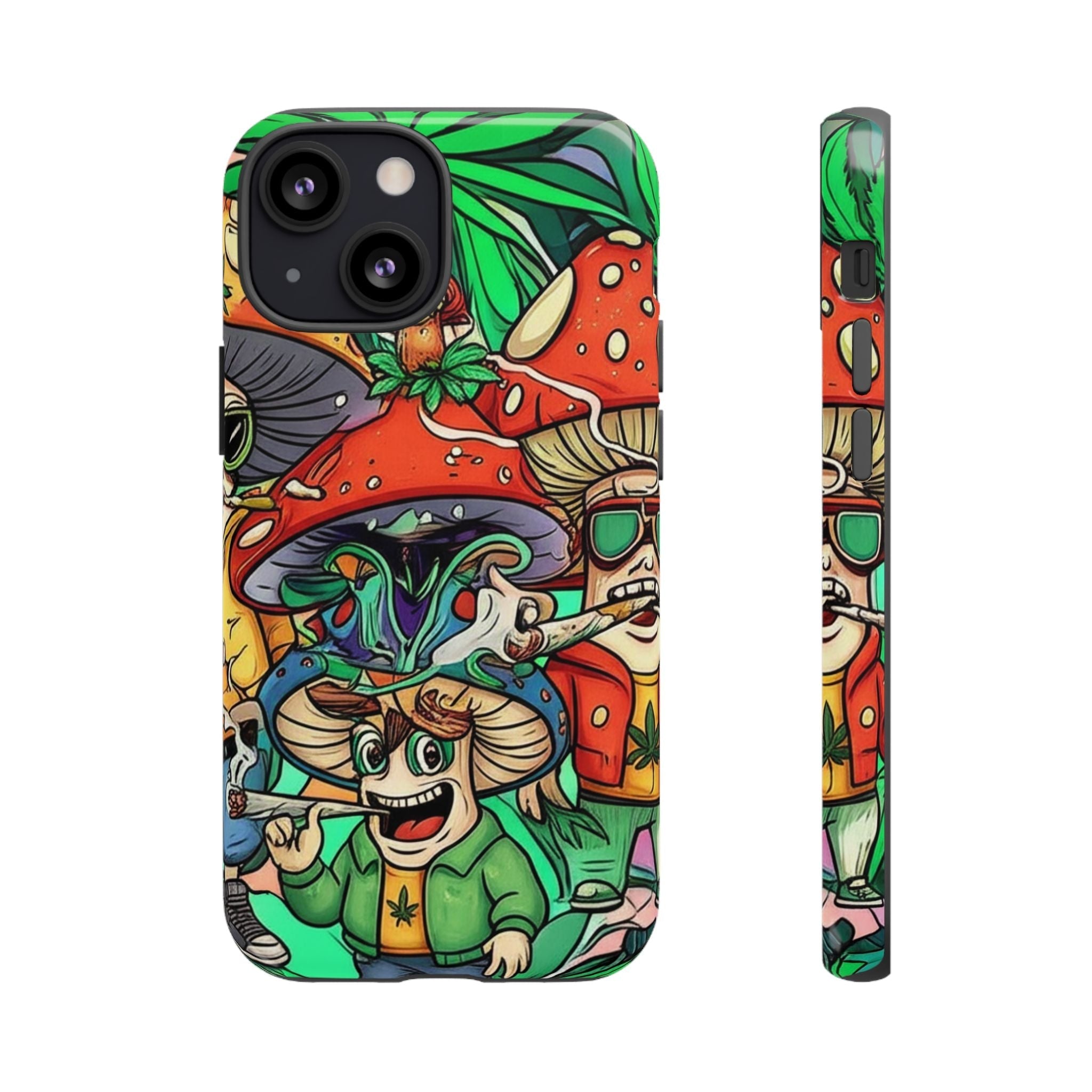 Vibrant Phone Case Featuring Funky Mushroom Art, Tough Cases, Trendy Accessories, Unique Gifts, Eclectic Style, Phone Protection Printify
