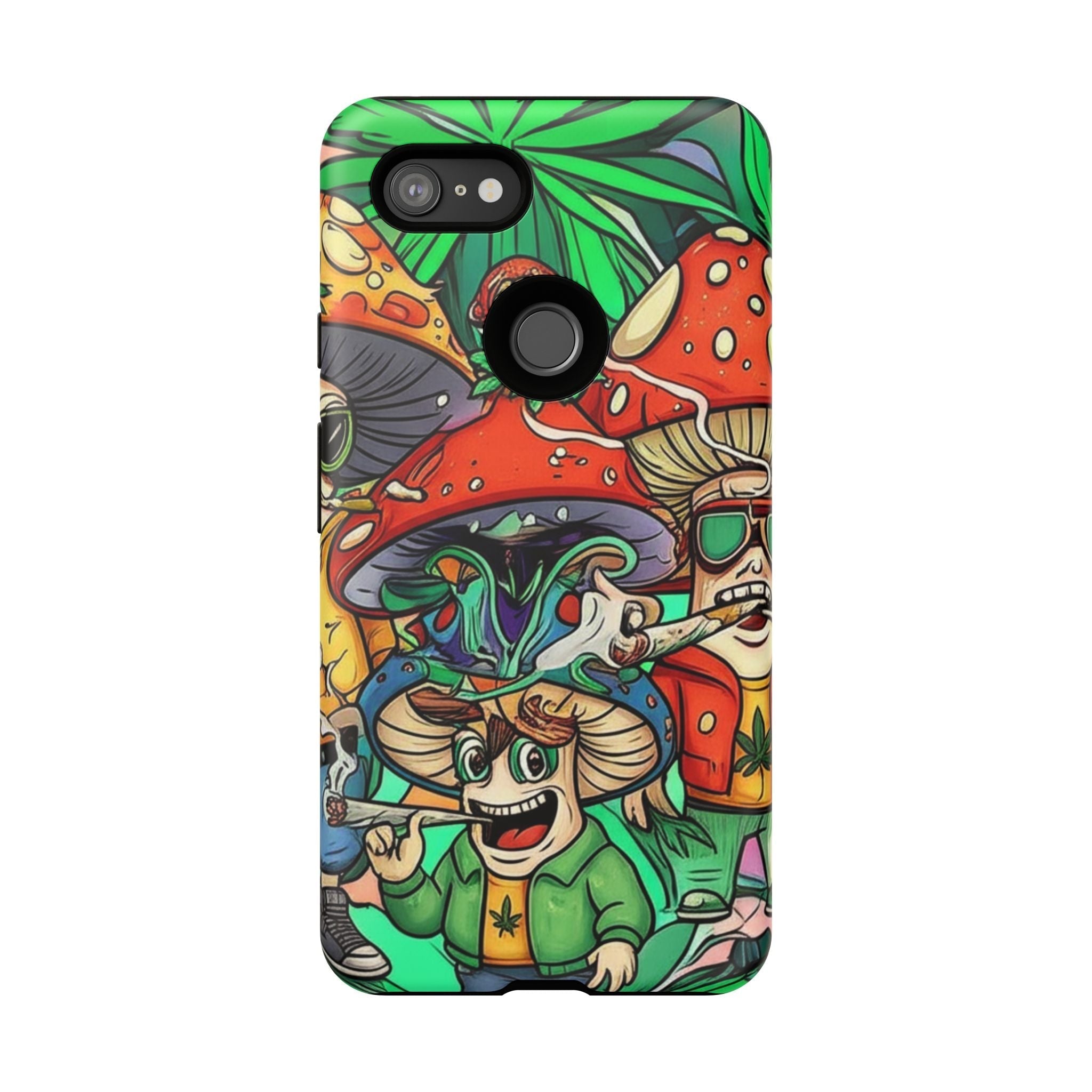 Vibrant Phone Case Featuring Funky Mushroom Art, Tough Cases, Trendy Accessories, Unique Gifts, Eclectic Style, Phone Protection Printify