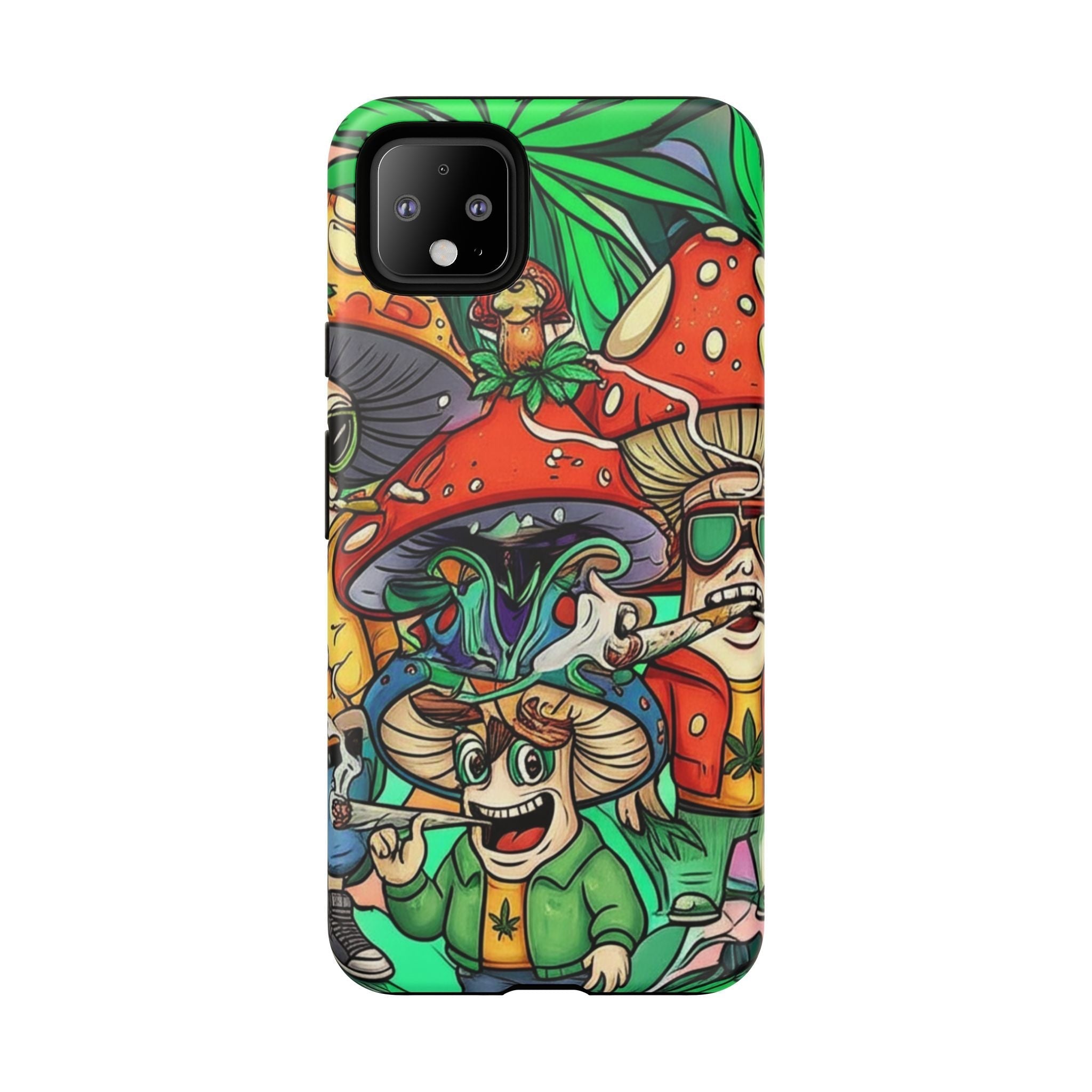 Vibrant Phone Case Featuring Funky Mushroom Art, Tough Cases, Trendy Accessories, Unique Gifts, Eclectic Style, Phone Protection Printify