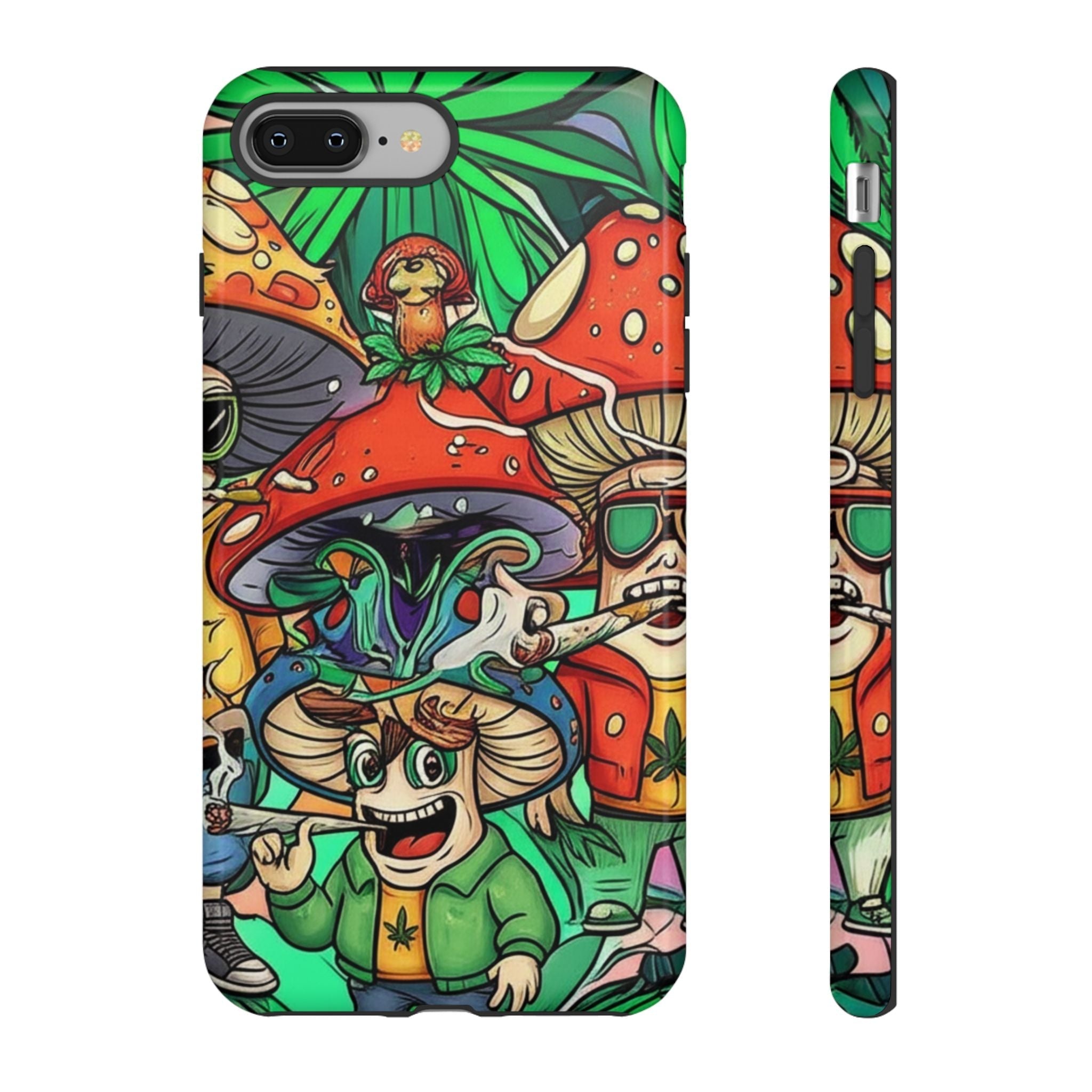 Vibrant Phone Case Featuring Funky Mushroom Art, Tough Cases, Trendy Accessories, Unique Gifts, Eclectic Style, Phone Protection Printify