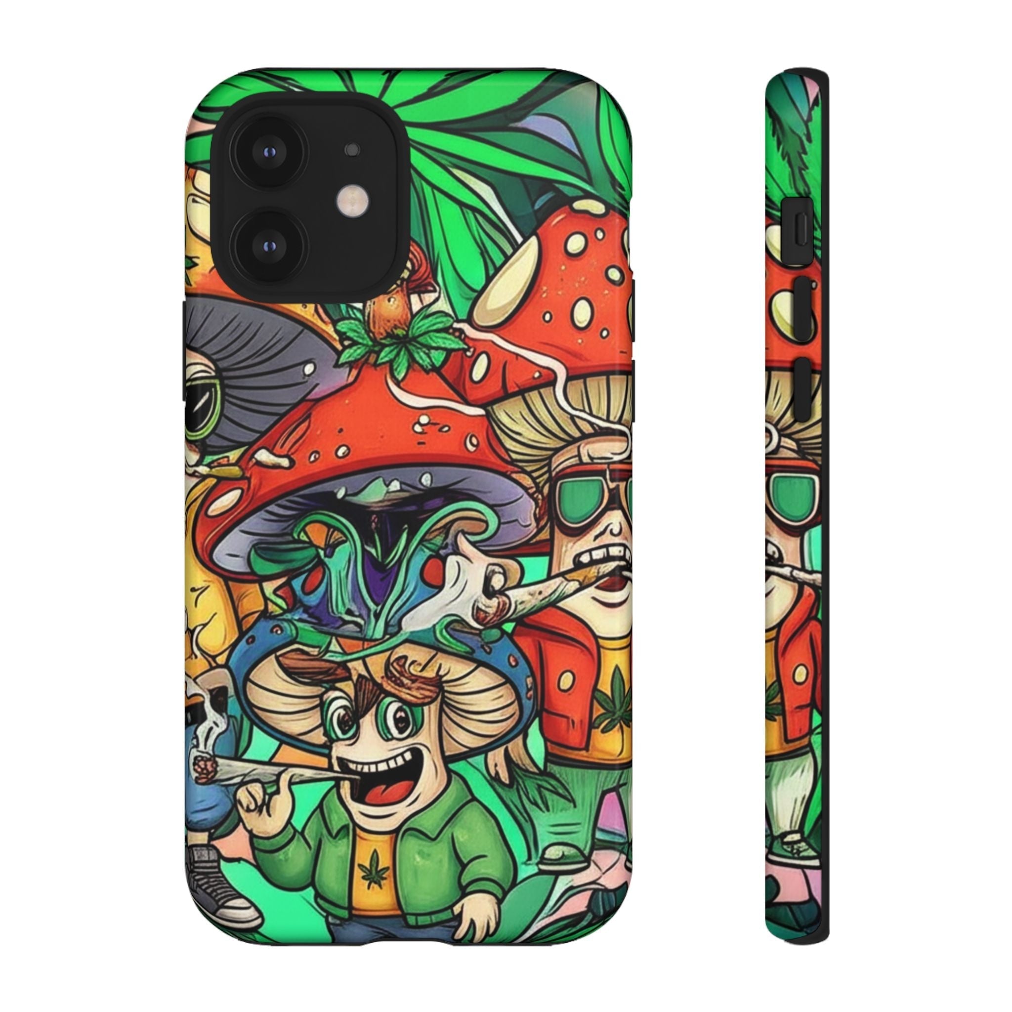 Vibrant Phone Case Featuring Funky Mushroom Art, Tough Cases, Trendy Accessories, Unique Gifts, Eclectic Style, Phone Protection Printify