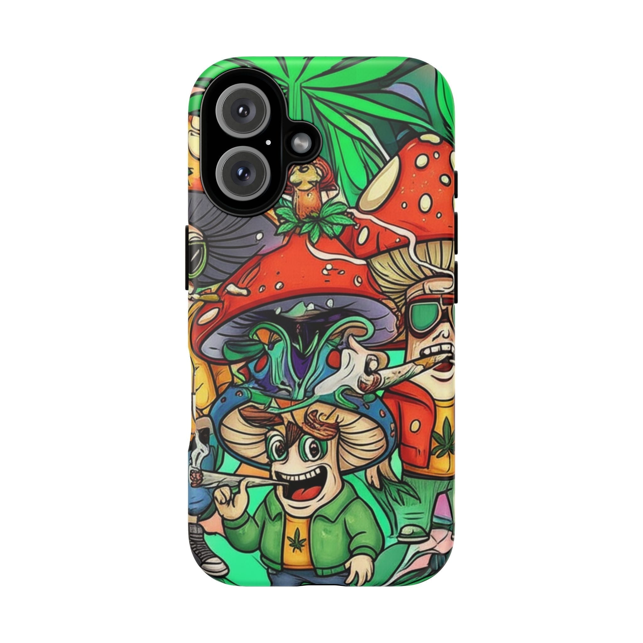 Vibrant Phone Case Featuring Funky Mushroom Art, Tough Cases, Trendy Accessories, Unique Gifts, Eclectic Style, Phone Protection Printify