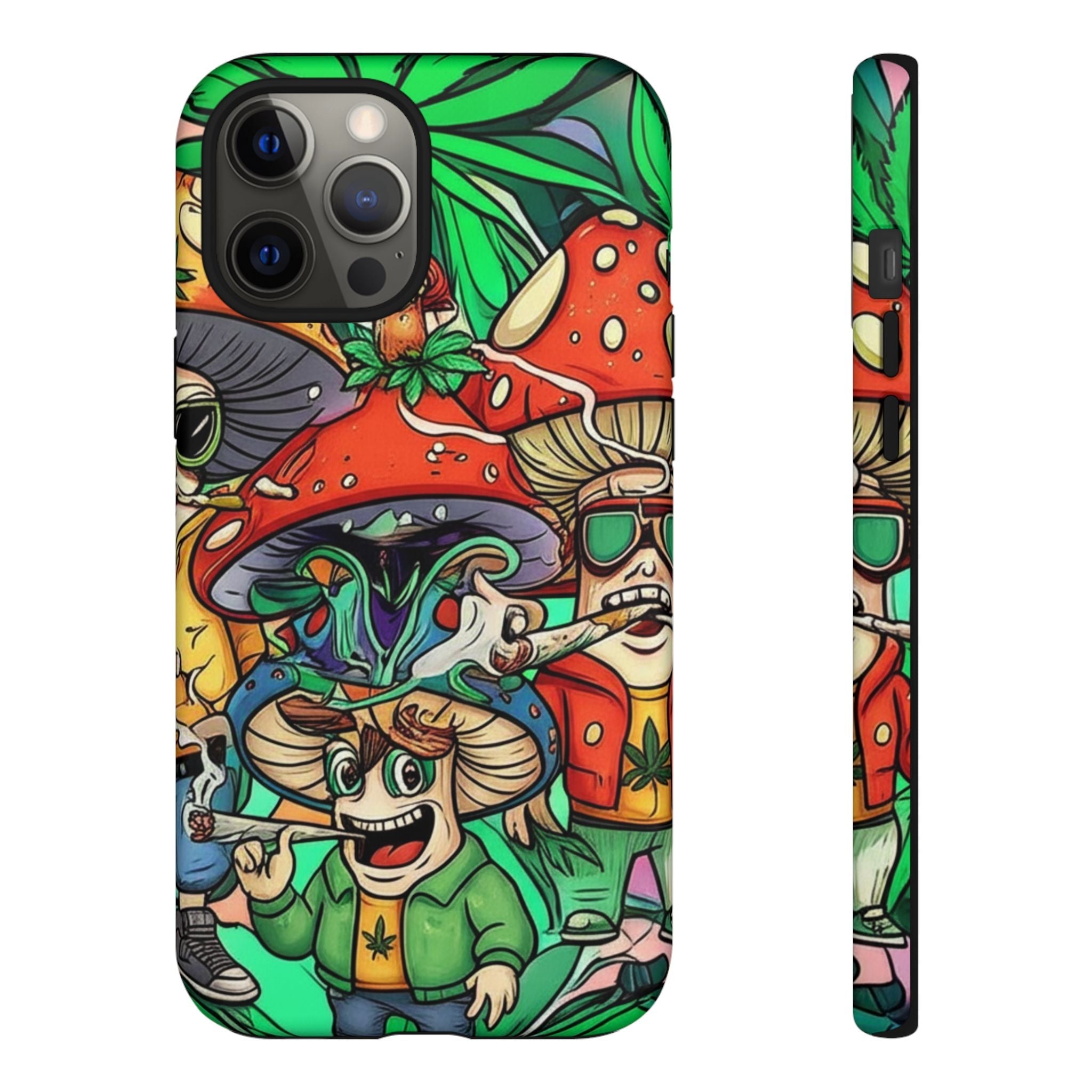 Vibrant Phone Case Featuring Funky Mushroom Art, Tough Cases, Trendy Accessories, Unique Gifts, Eclectic Style, Phone Protection Printify