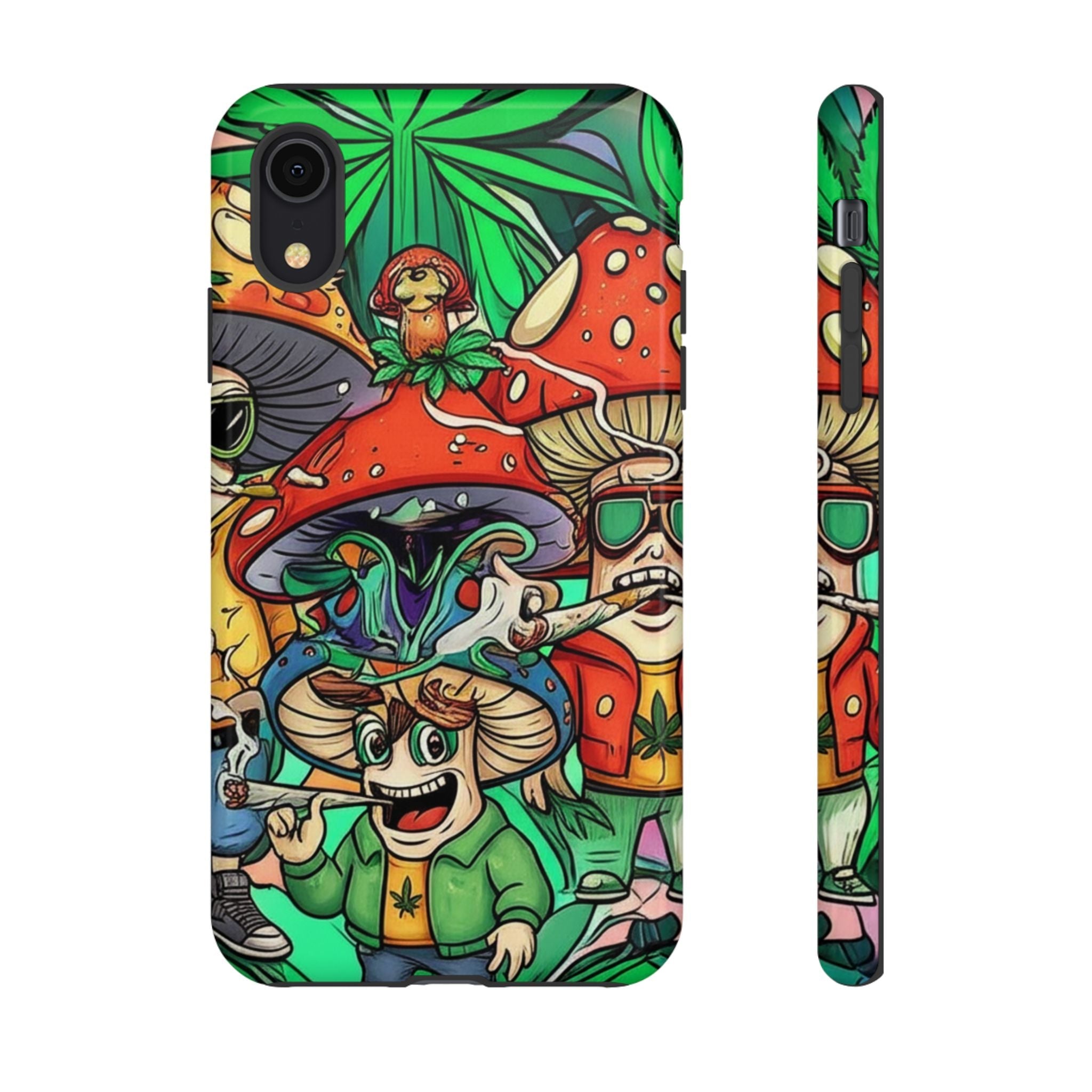 Vibrant Phone Case Featuring Funky Mushroom Art, Tough Cases, Trendy Accessories, Unique Gifts, Eclectic Style, Phone Protection Printify