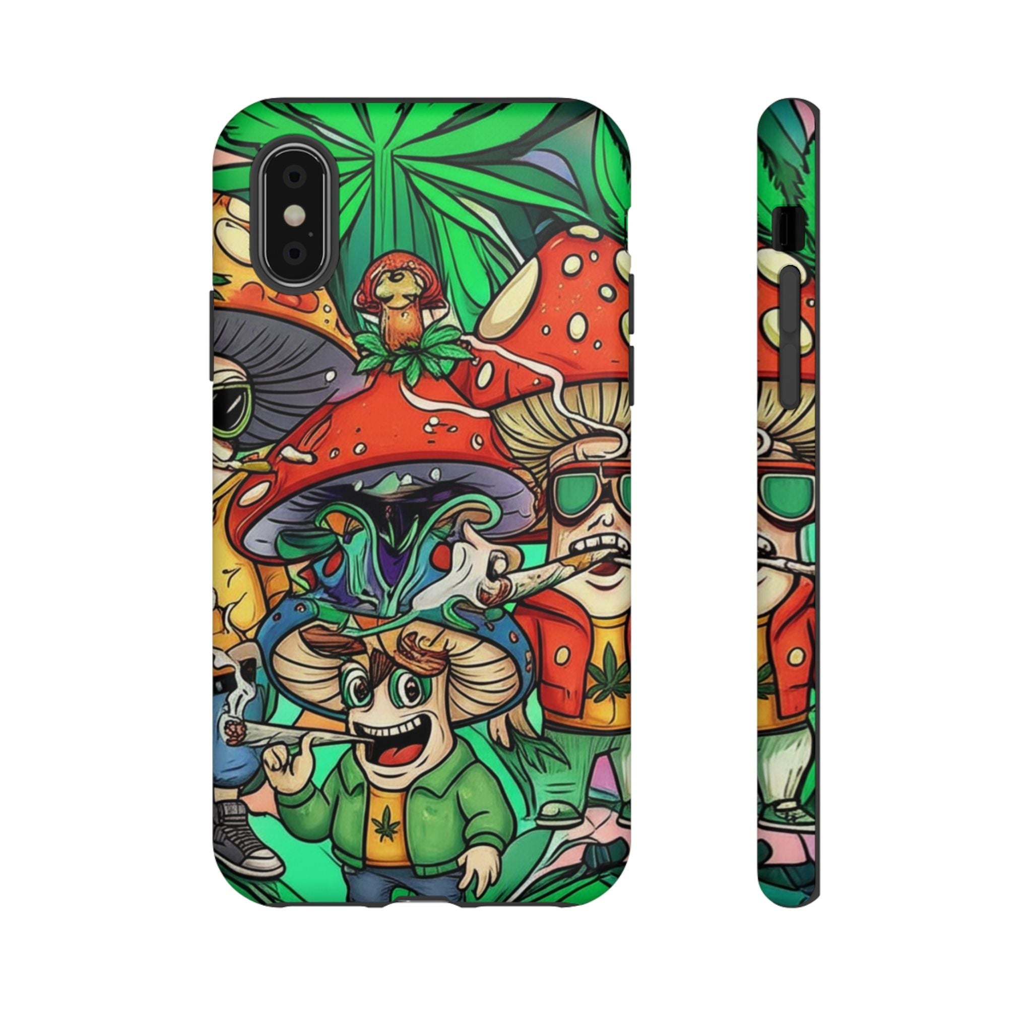 Vibrant Phone Case Featuring Funky Mushroom Art, Tough Cases, Trendy Accessories, Unique Gifts, Eclectic Style, Phone Protection Printify