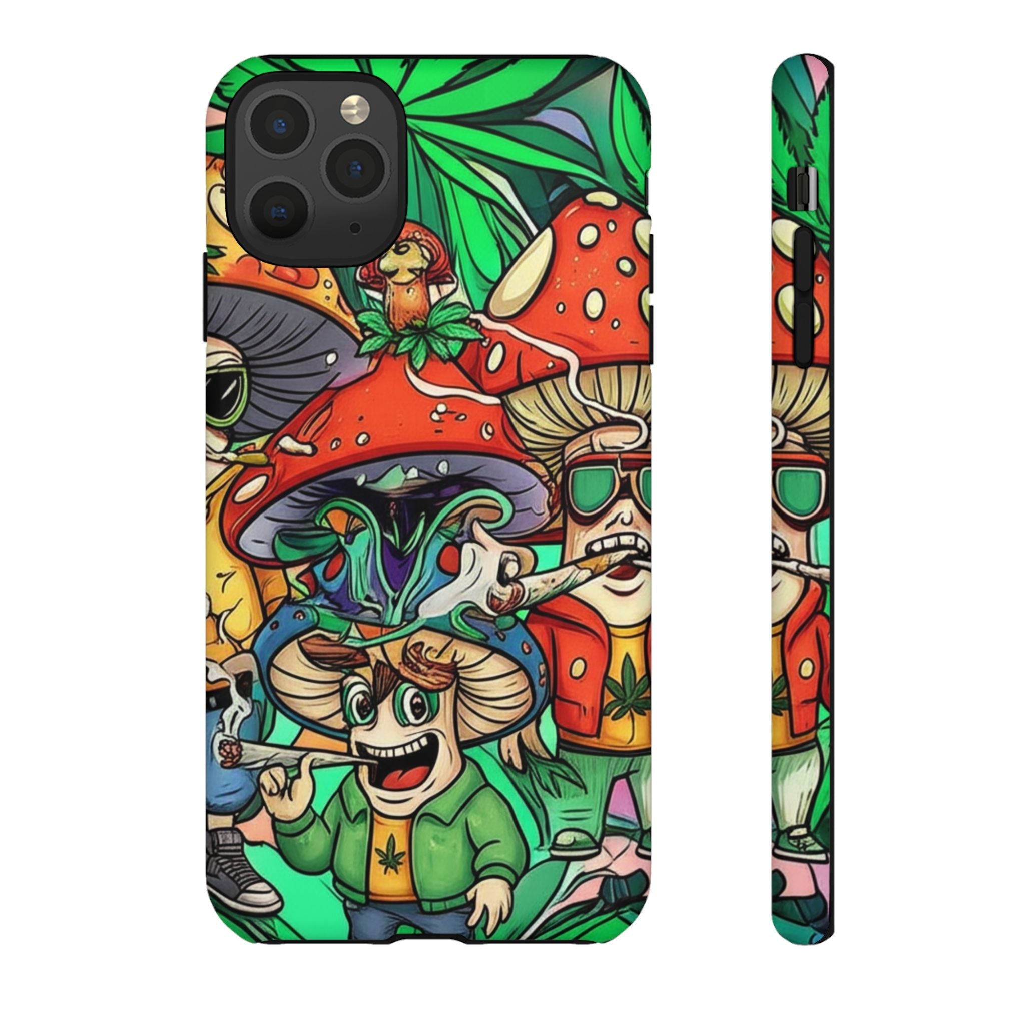 Vibrant Phone Case Featuring Funky Mushroom Art, Tough Cases, Trendy Accessories, Unique Gifts, Eclectic Style, Phone Protection Printify