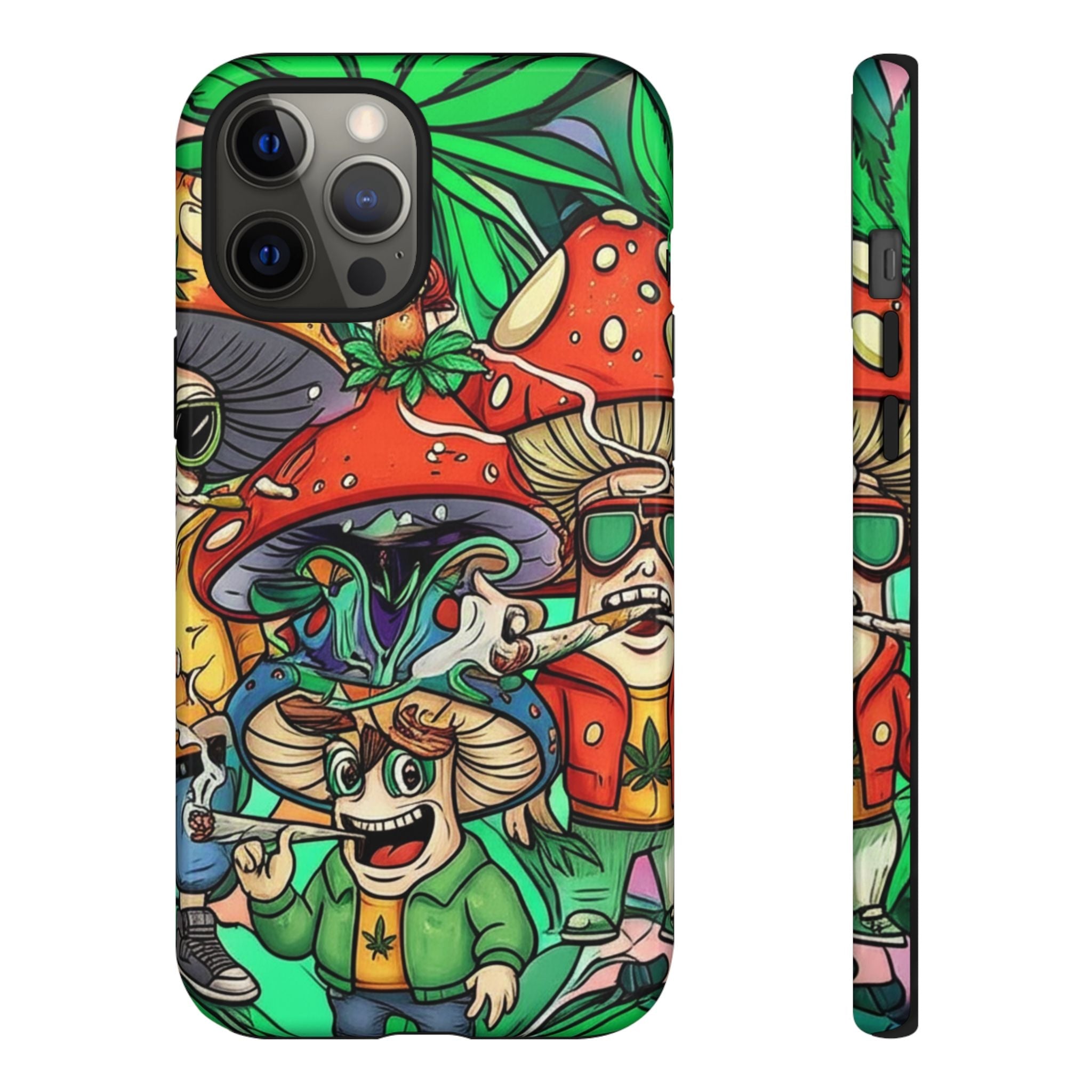 Vibrant Phone Case Featuring Funky Mushroom Art, Tough Cases, Trendy Accessories, Unique Gifts, Eclectic Style, Phone Protection Printify