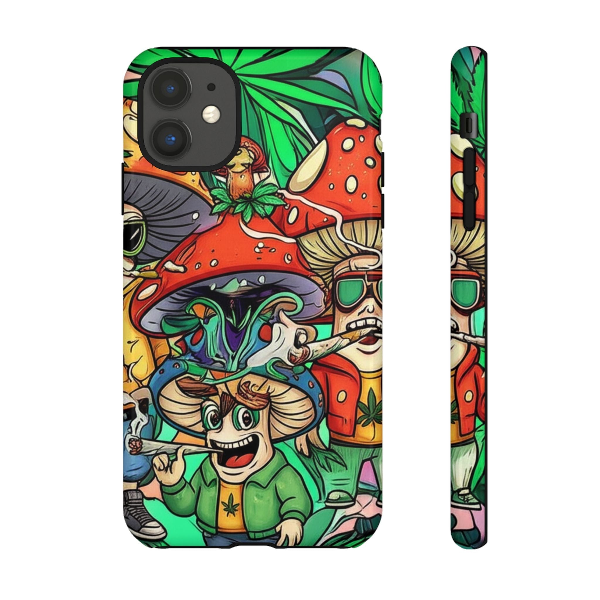 Vibrant Phone Case Featuring Funky Mushroom Art, Tough Cases, Trendy Accessories, Unique Gifts, Eclectic Style, Phone Protection Printify