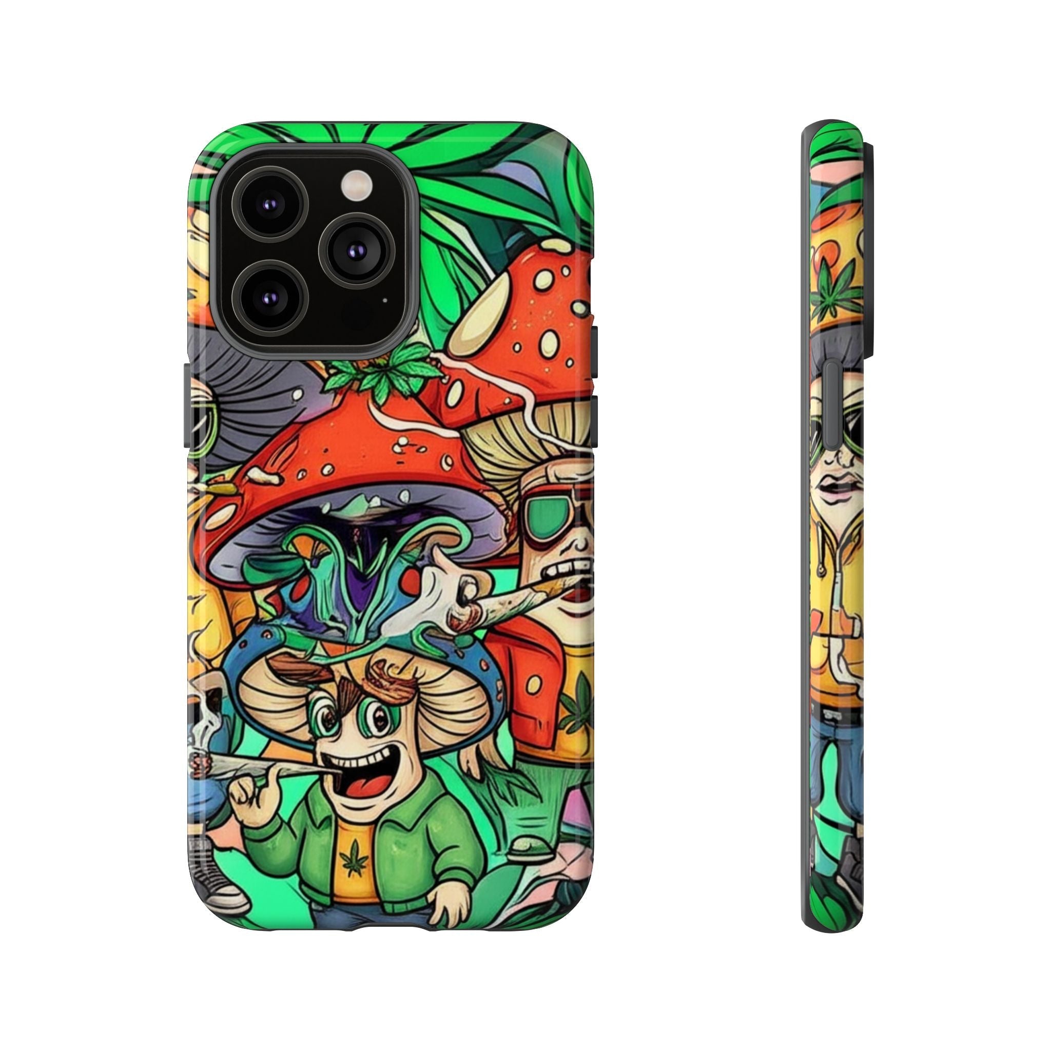 Vibrant Phone Case Featuring Funky Mushroom Art, Tough Cases, Trendy Accessories, Unique Gifts, Eclectic Style, Phone Protection Printify