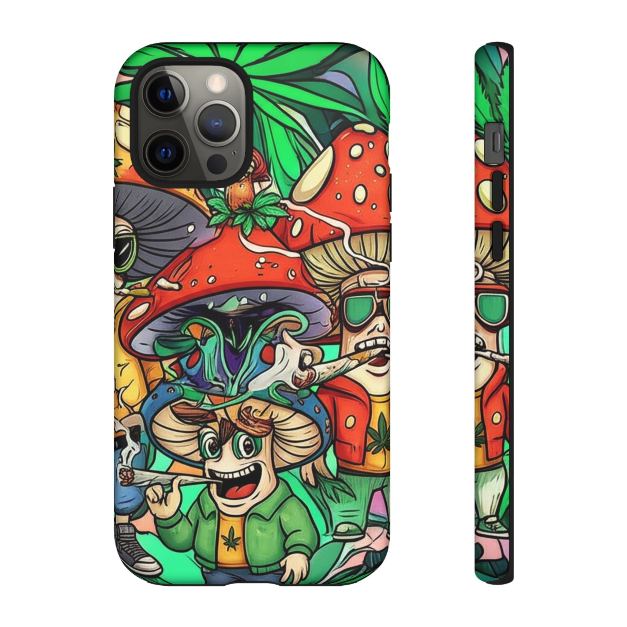Vibrant Phone Case Featuring Funky Mushroom Art, Tough Cases, Trendy Accessories, Unique Gifts, Eclectic Style, Phone Protection Printify