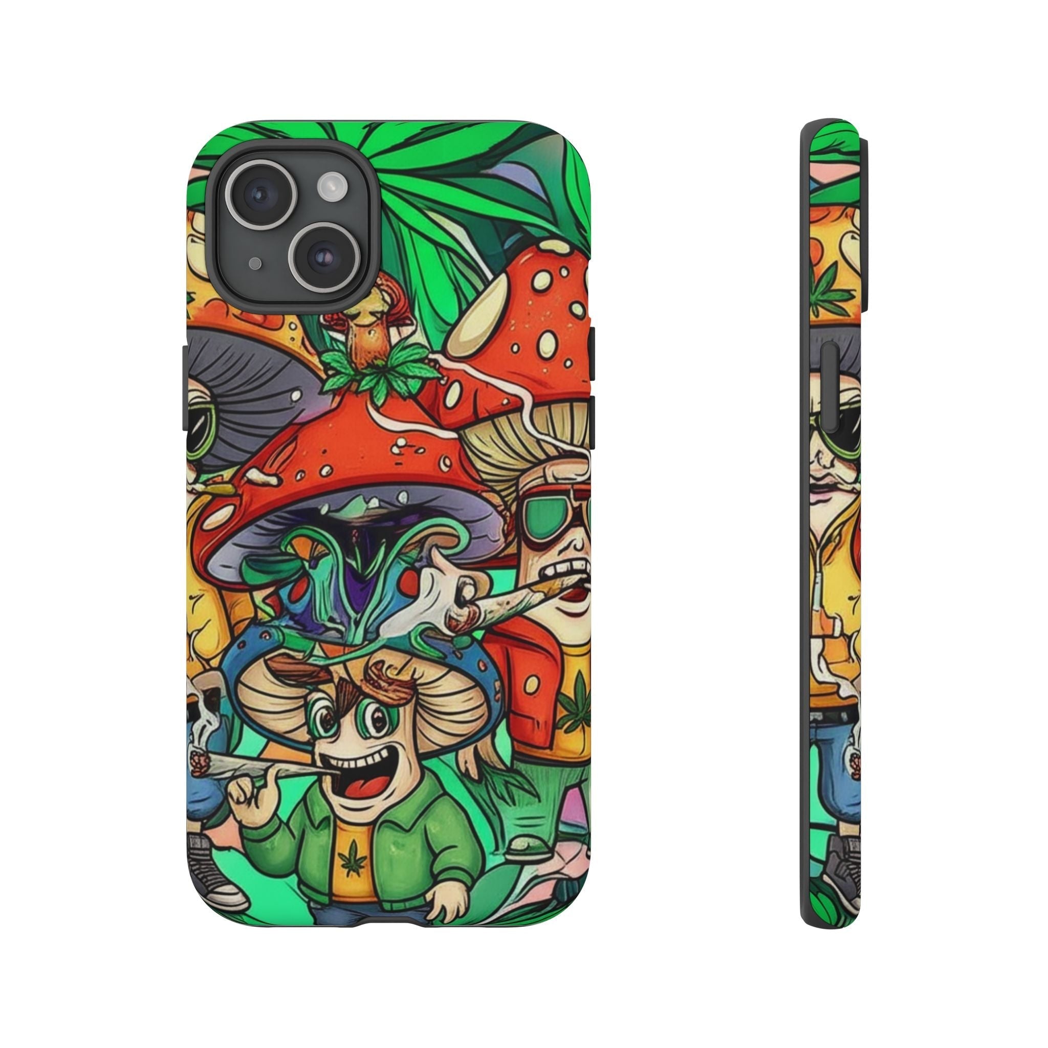 Vibrant Phone Case Featuring Funky Mushroom Art, Tough Cases, Trendy Accessories, Unique Gifts, Eclectic Style, Phone Protection Printify