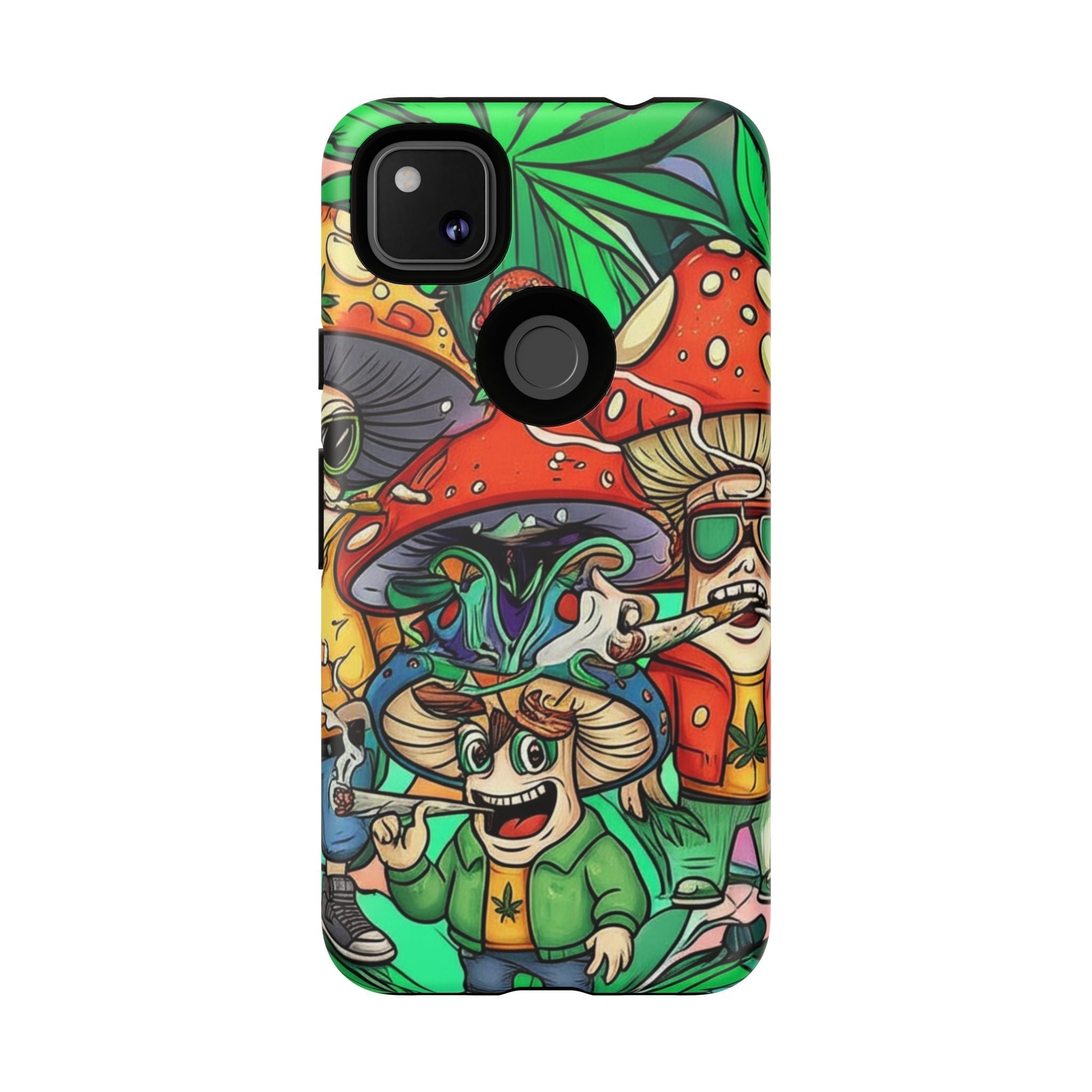 Vibrant Phone Case Featuring Funky Mushroom Art, Tough Cases, Trendy Accessories, Unique Gifts, Eclectic Style, Phone Protection Printify