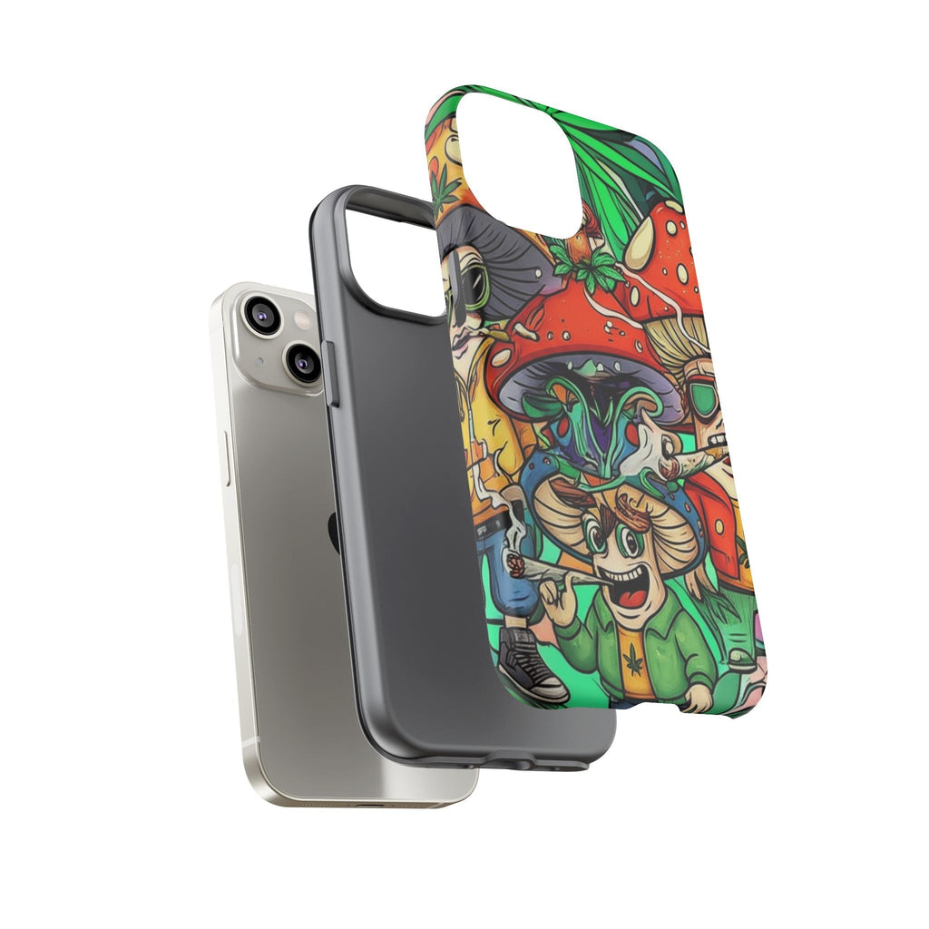Vibrant Phone Case Featuring Funky Mushroom Art, Tough Cases, Trendy Accessories, Unique Gifts, Eclectic Style, Phone Protection Printify
