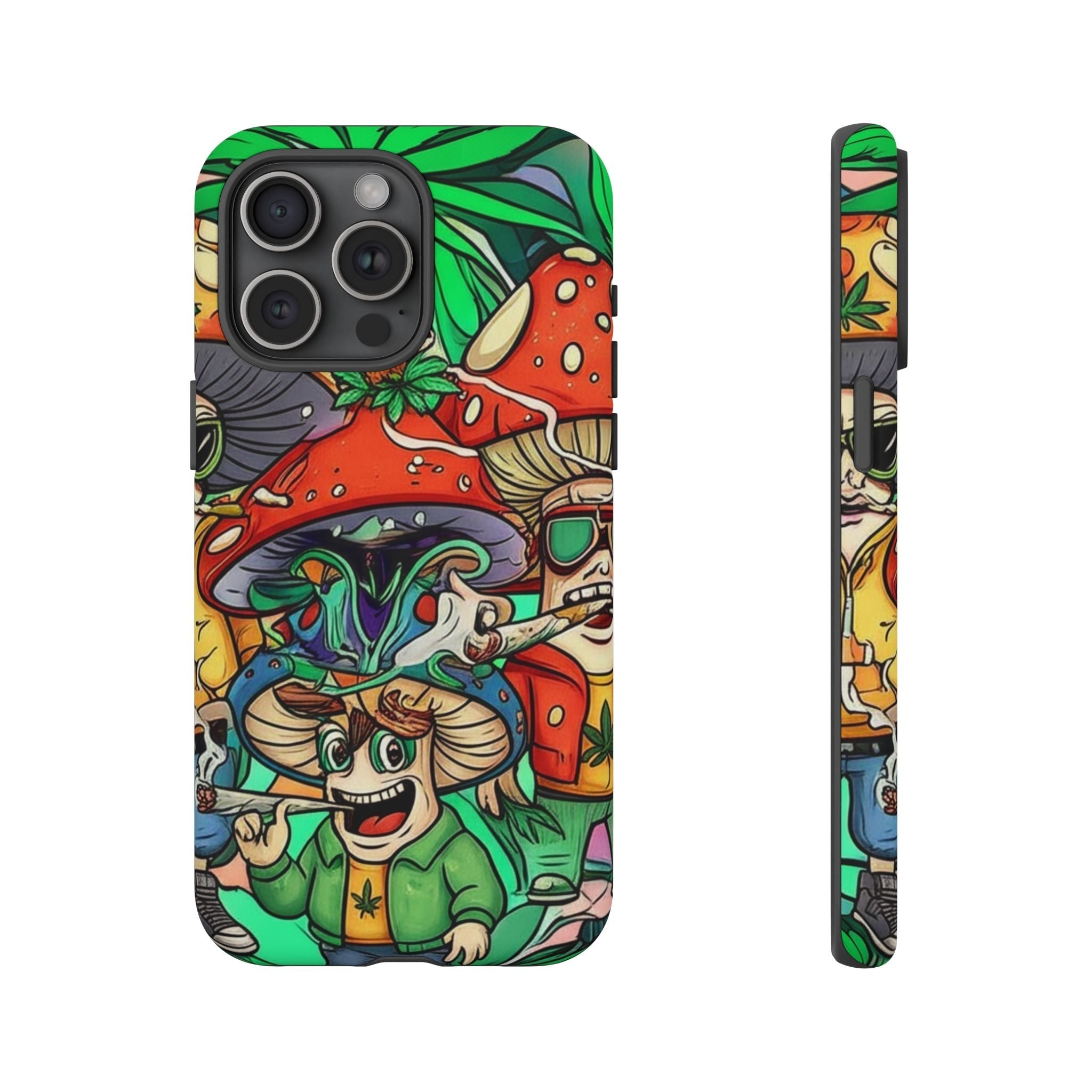 Vibrant Phone Case Featuring Funky Mushroom Art, Tough Cases, Trendy Accessories, Unique Gifts, Eclectic Style, Phone Protection Printify