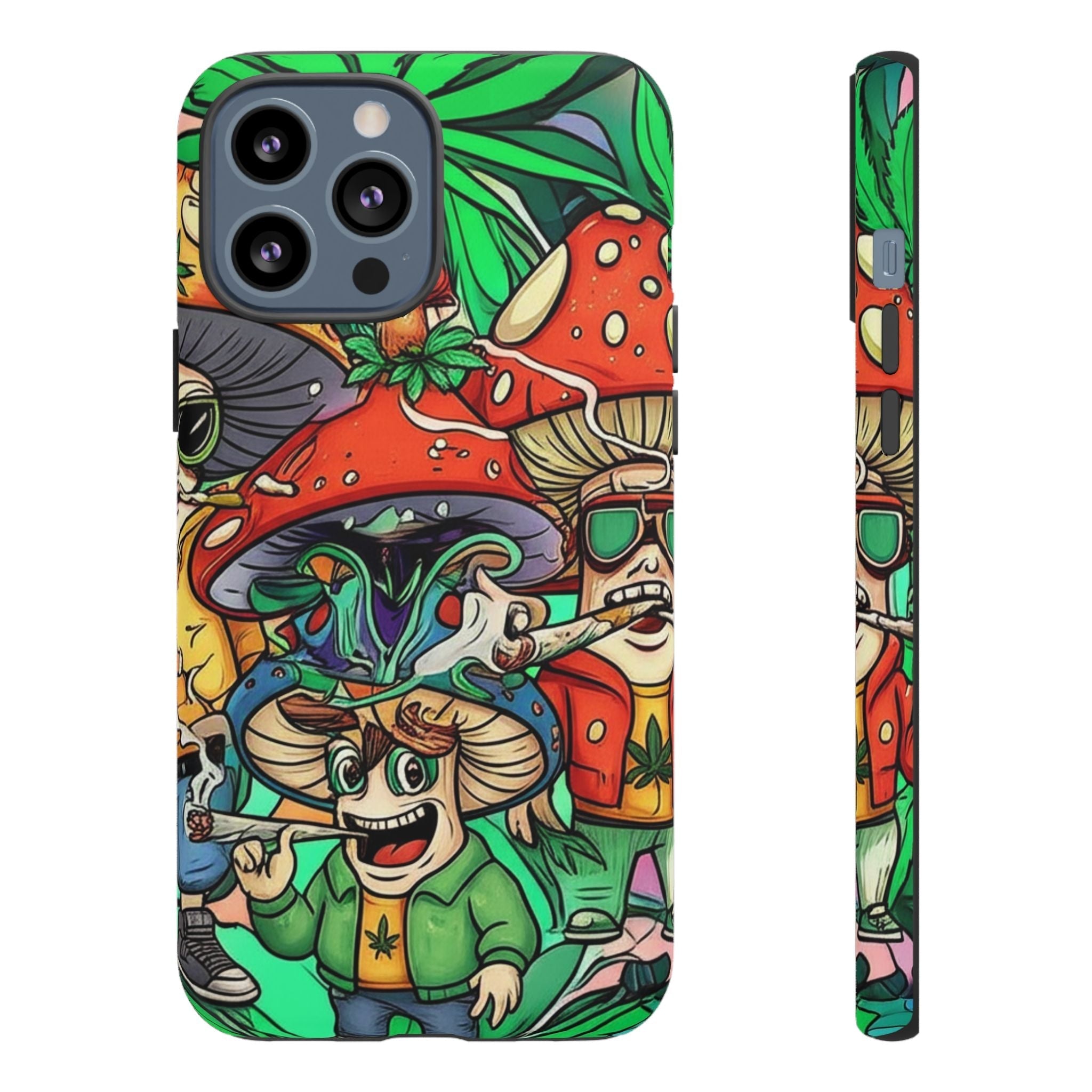 Vibrant Phone Case Featuring Funky Mushroom Art, Tough Cases, Trendy Accessories, Unique Gifts, Eclectic Style, Phone Protection Printify