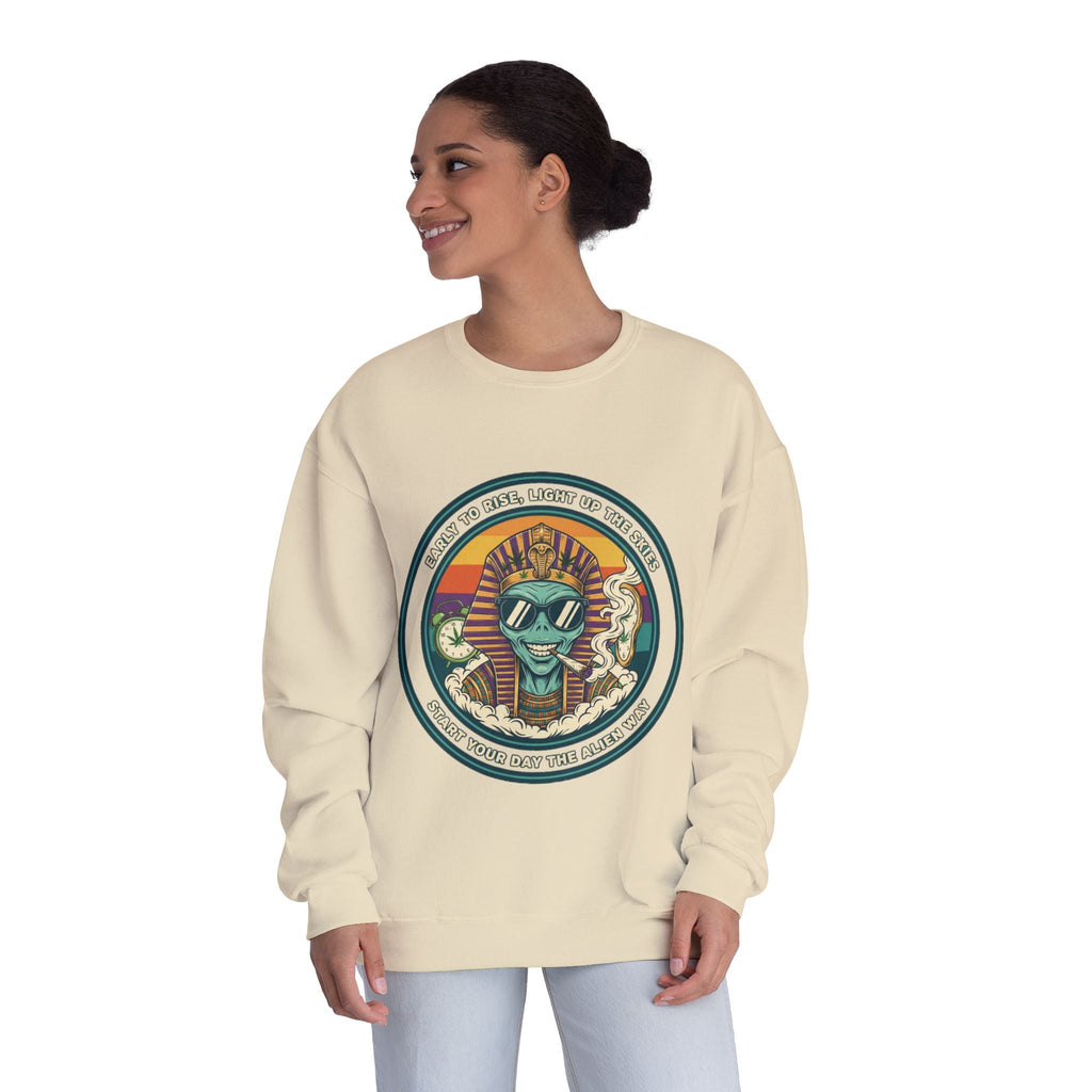 Vintage Surf Vibes Crewneck Sweatshirt — Retro Sun, Waves & ‘Stay Salty’ Graphic