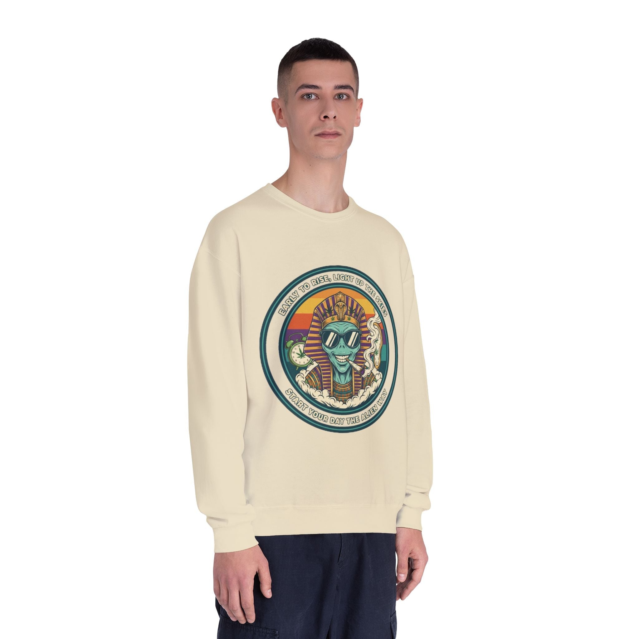 Vintage Surf Vibes Crewneck Sweatshirt — Retro Sun, Waves & ‘Stay Salty’ Graphic