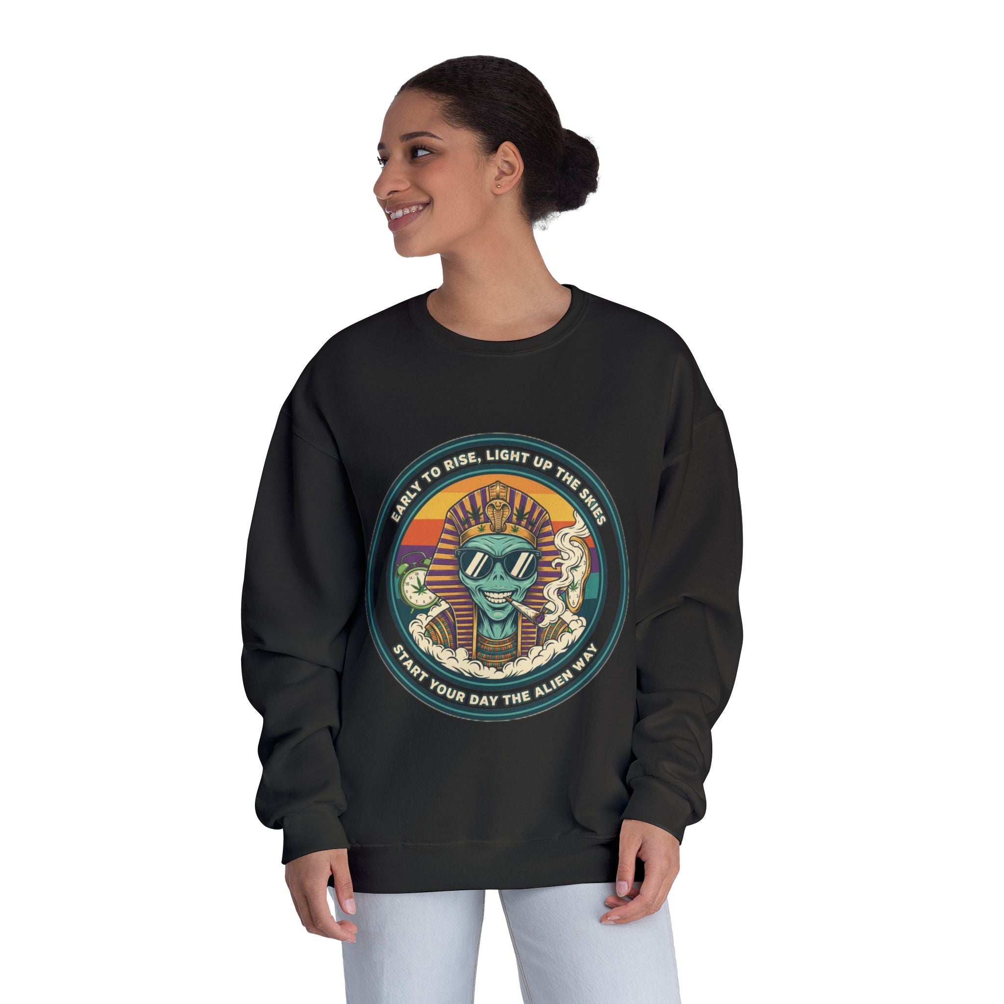 Vintage Surf Vibes Crewneck Sweatshirt — Retro Sun, Waves & ‘Stay Salty’ Graphic