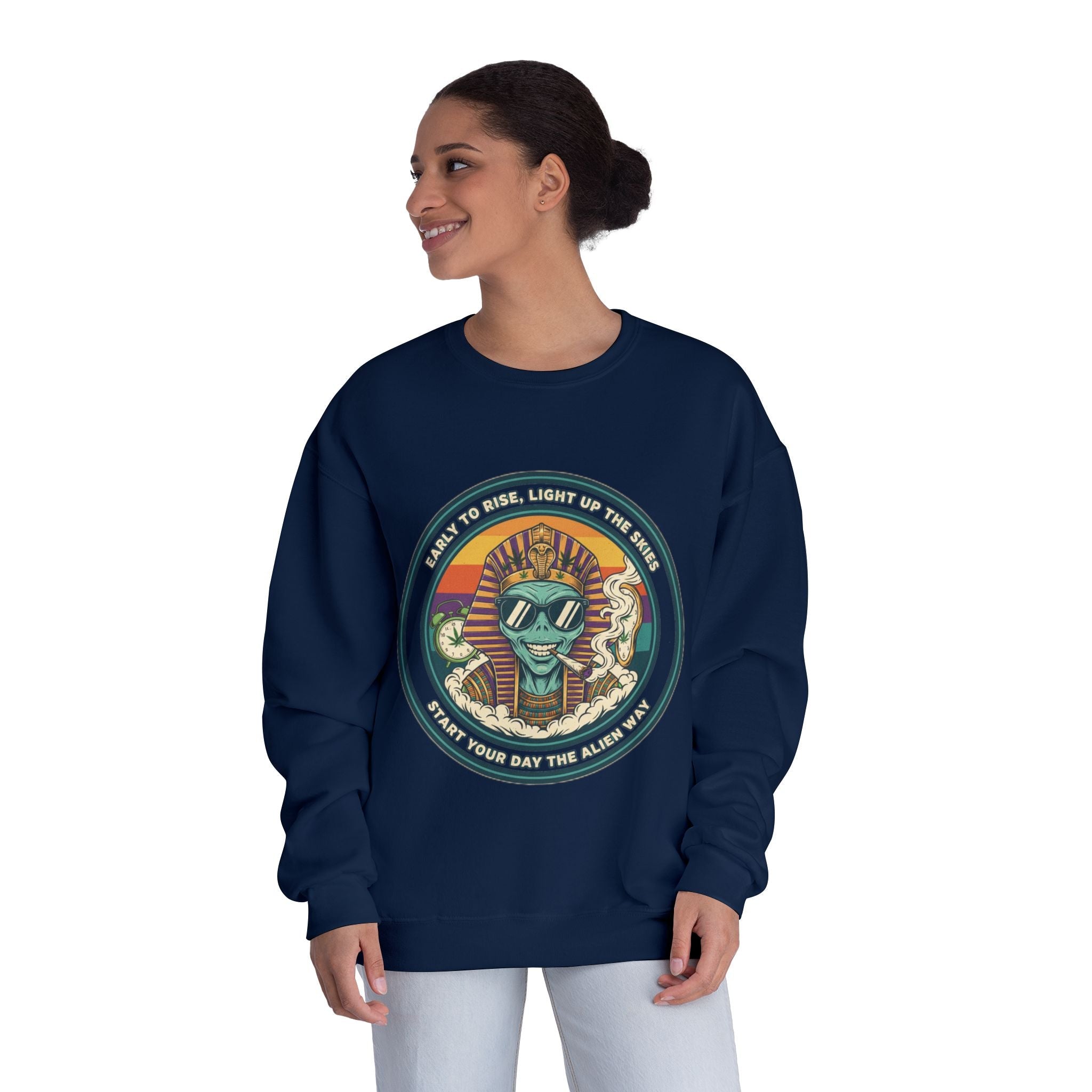 Vintage Surf Vibes Crewneck Sweatshirt — Retro Sun, Waves & ‘Stay Salty’ Graphic