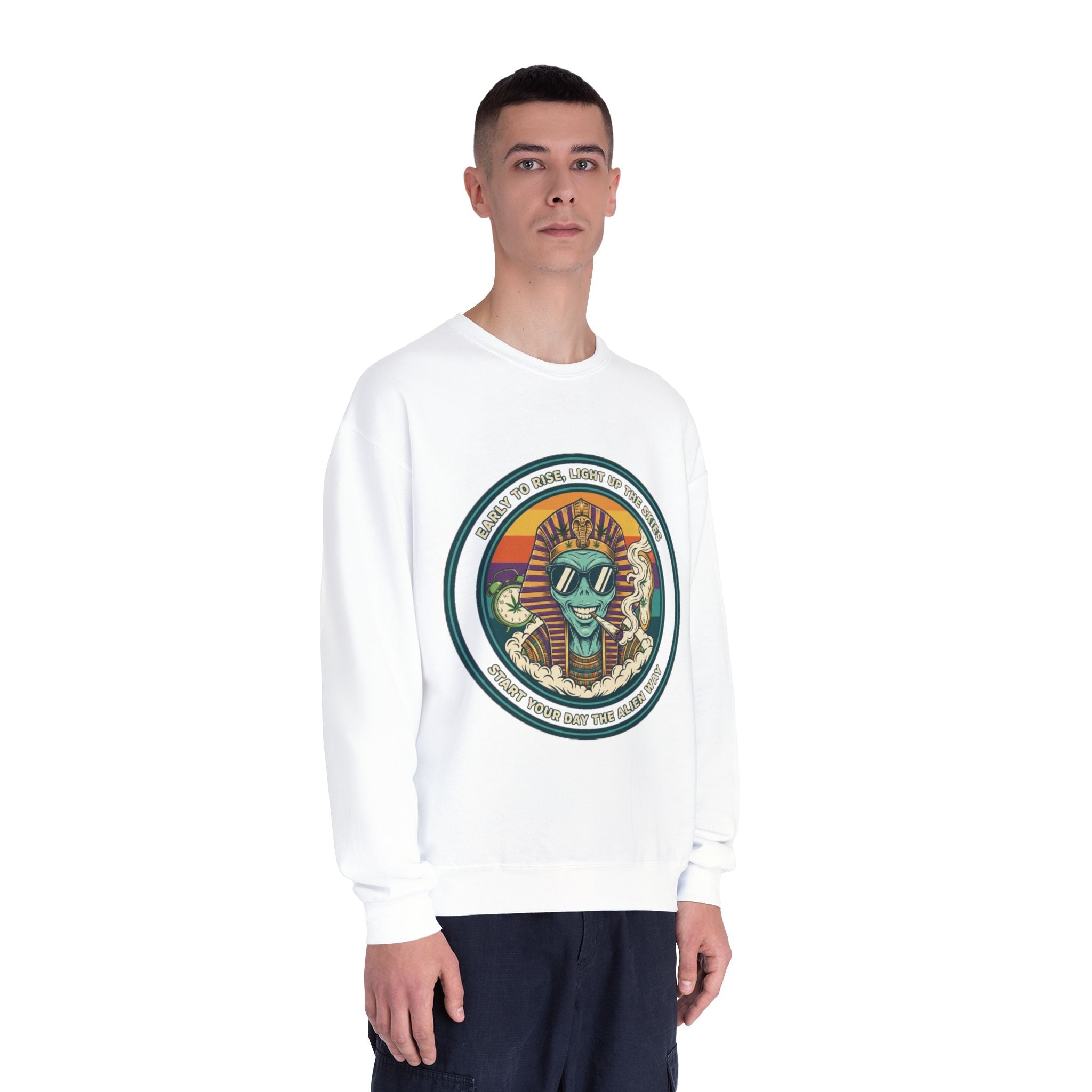 Vintage Surf Vibes Crewneck Sweatshirt — Retro Sun, Waves & ‘Stay Salty’ Graphic