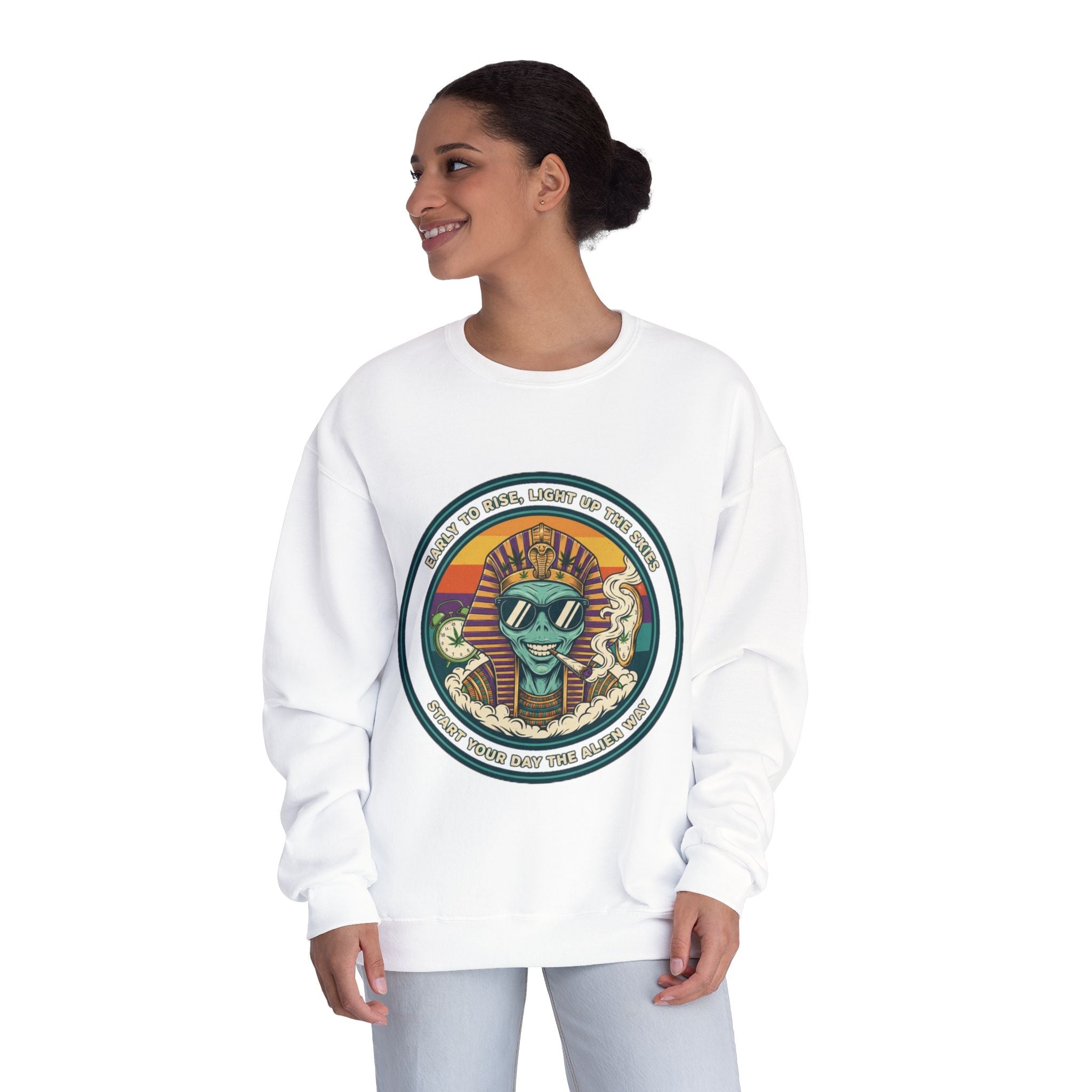 Vintage Surf Vibes Crewneck Sweatshirt — Retro Sun, Waves & ‘Stay Salty’ Graphic
