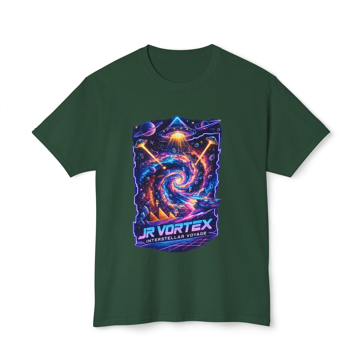 Vortex Nebula T-Shirt — 'JR VORTEX' Cosmic Spiral Graphic Tee Printify