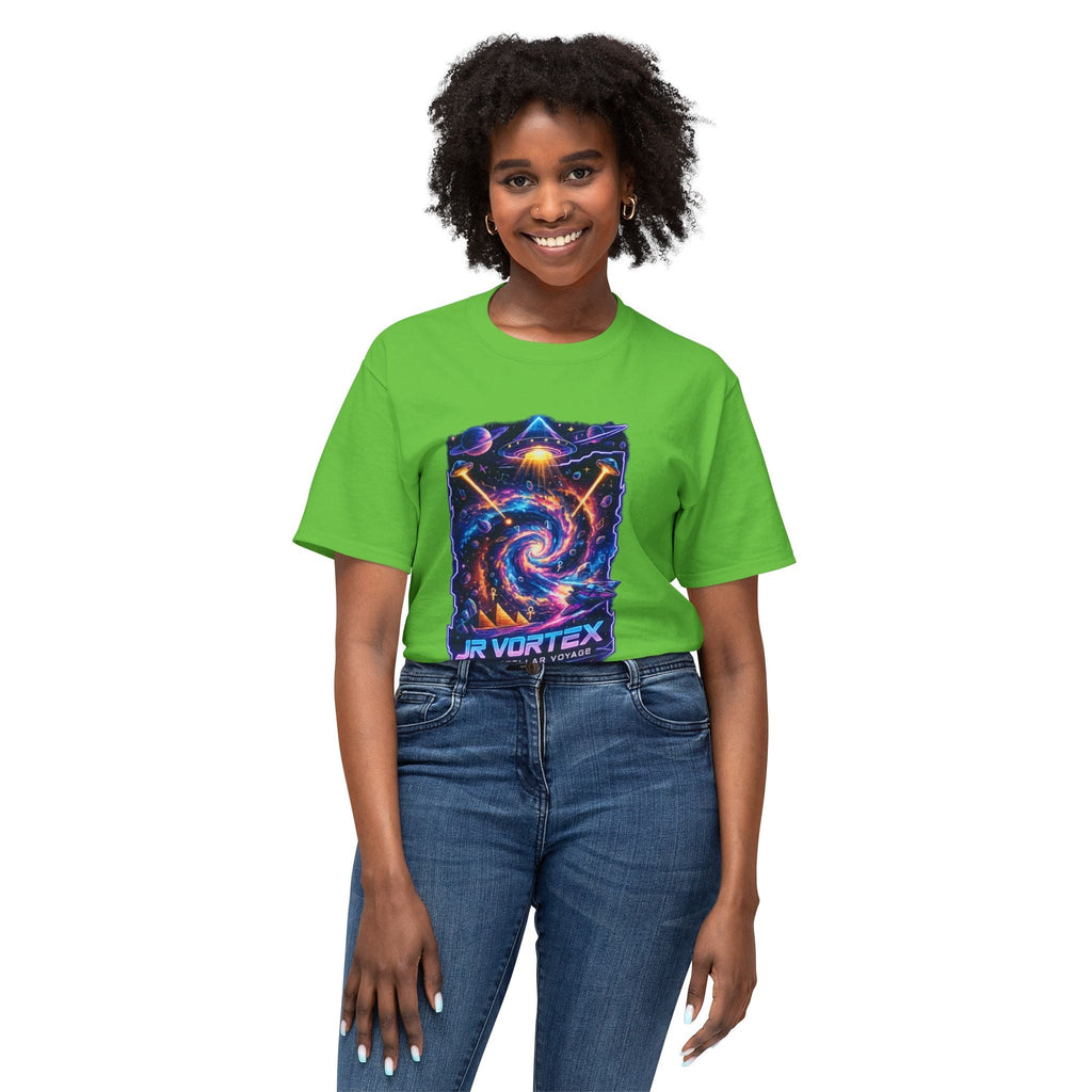 Vortex Nebula T-Shirt — 'JR VORTEX' Cosmic Spiral Graphic Tee Printify