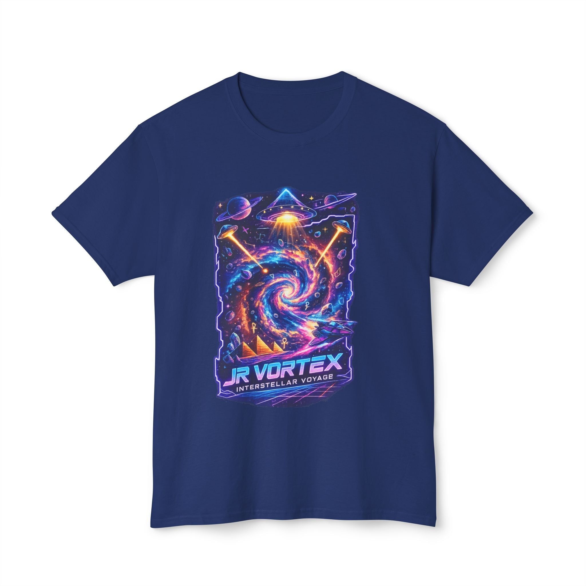 Vortex Nebula T-Shirt — 'JR VORTEX' Cosmic Spiral Graphic Tee Printify
