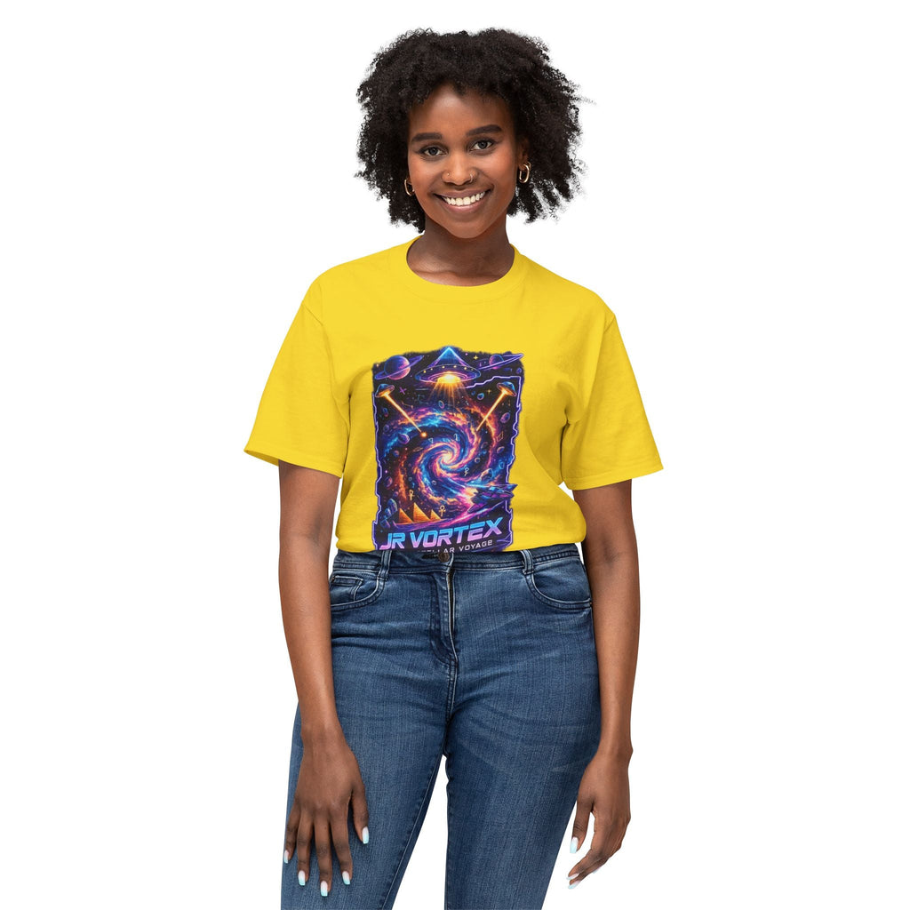 Vortex Nebula T-Shirt — 'JR VORTEX' Cosmic Spiral Graphic Tee Printify