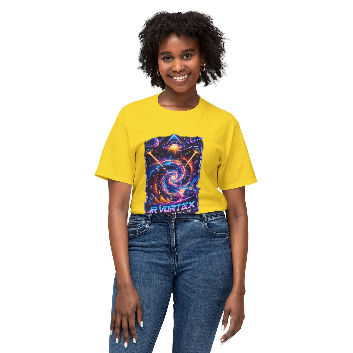 Vortex Nebula T-Shirt — 'JR VORTEX' Cosmic Spiral Graphic Tee Printify