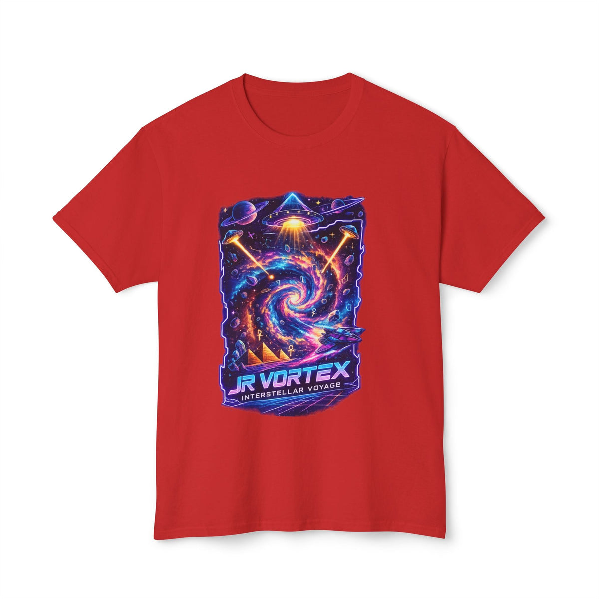 Vortex Nebula T-Shirt — 'JR VORTEX' Cosmic Spiral Graphic Tee Printify