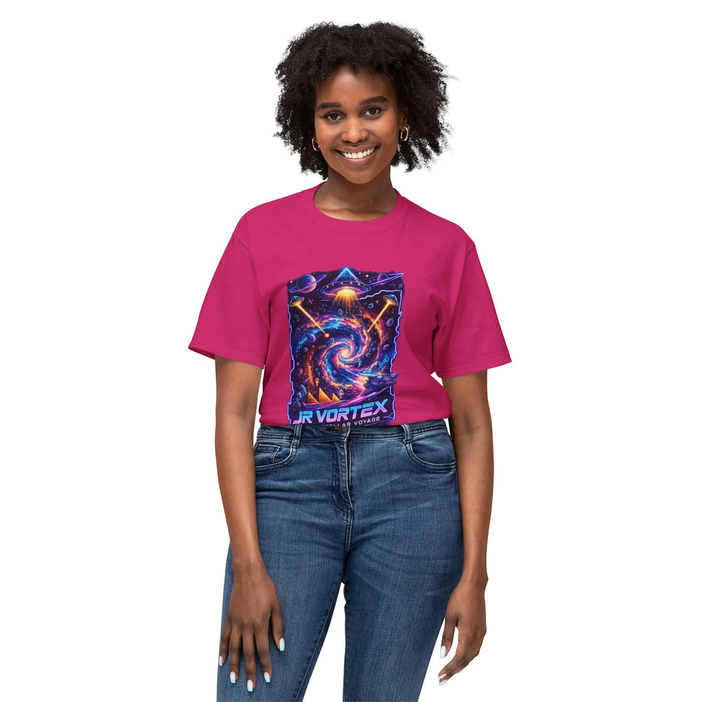 Vortex Nebula T-Shirt — 'JR VORTEX' Cosmic Spiral Graphic Tee Printify