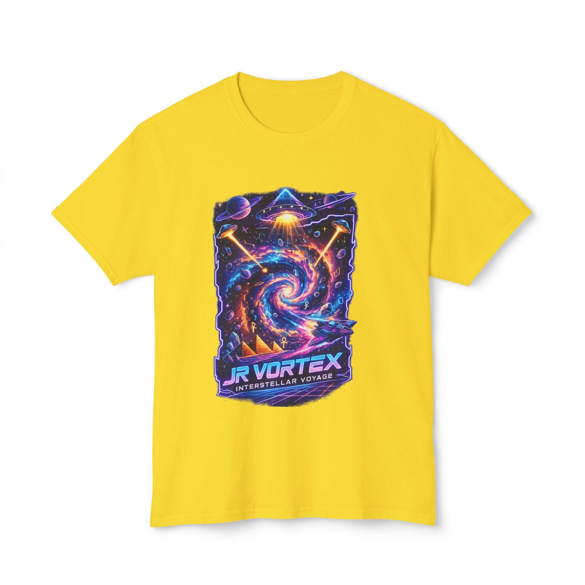 Vortex Nebula T-Shirt — 'JR VORTEX' Cosmic Spiral Graphic Tee Printify