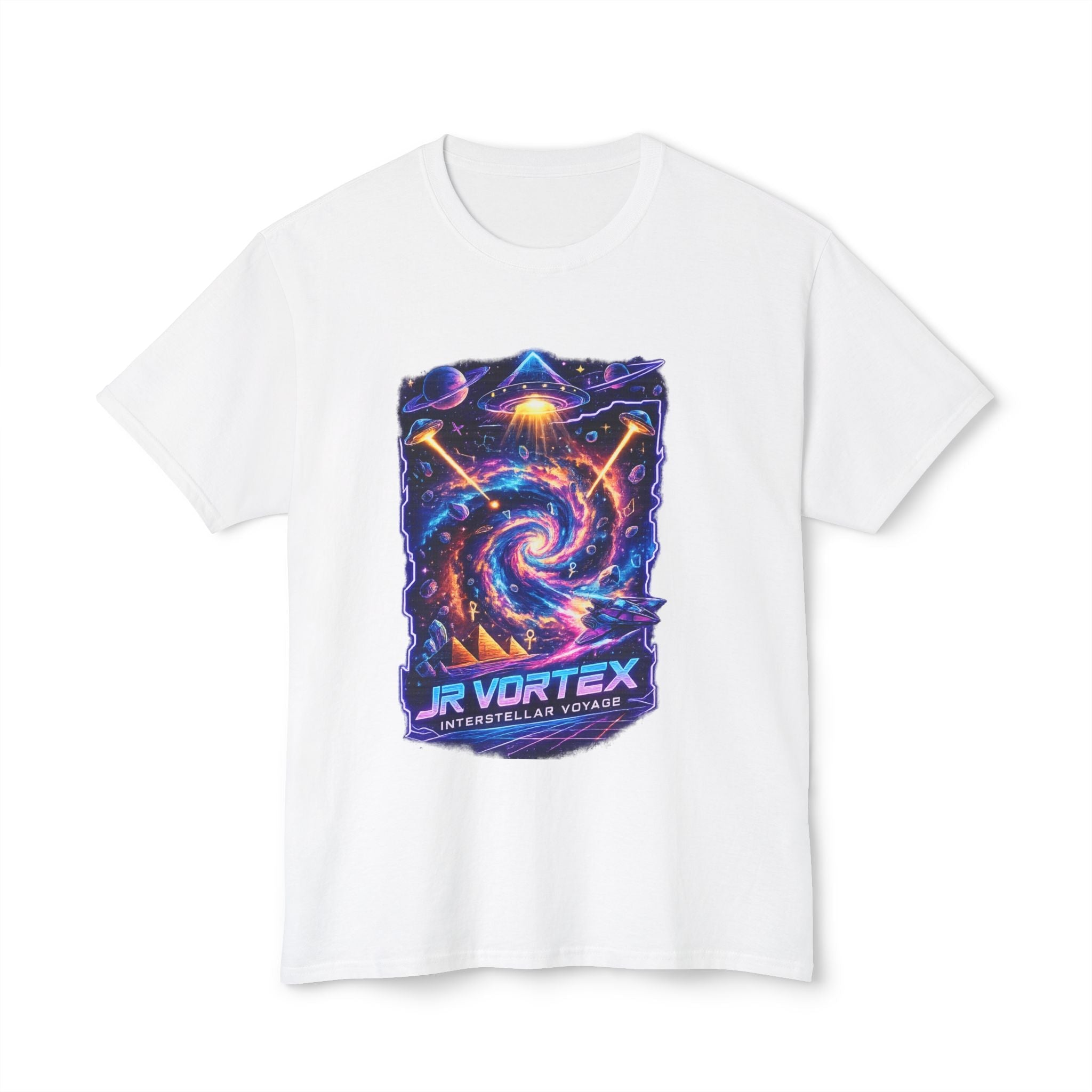 Vortex Nebula T-Shirt — 'JR VORTEX' Cosmic Spiral Graphic Tee Printify