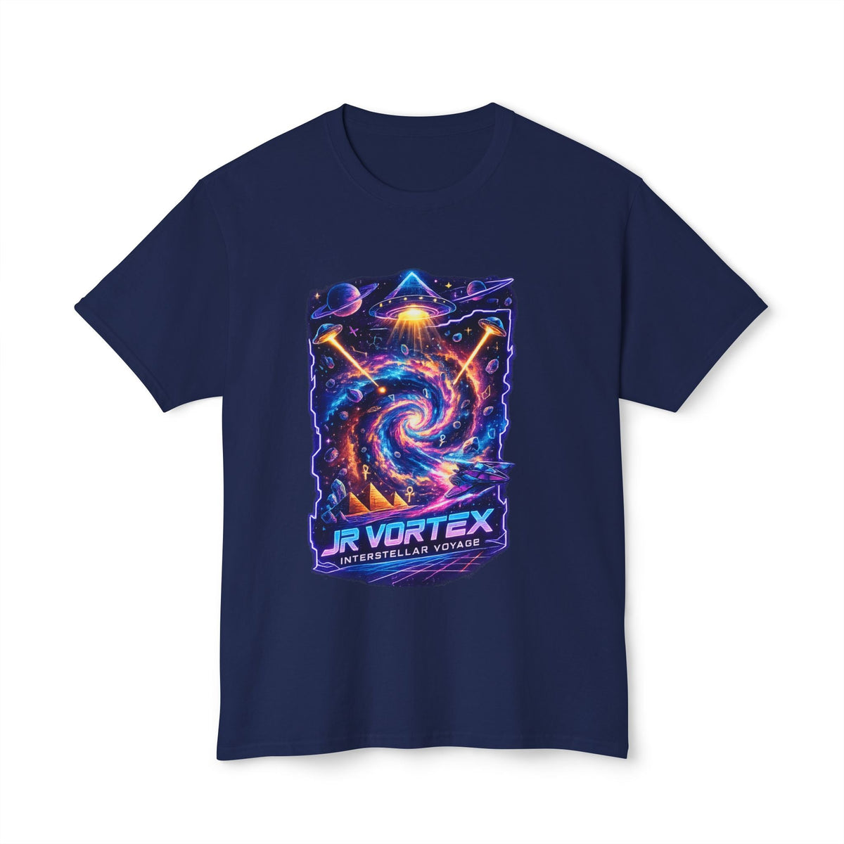 Vortex Nebula T-Shirt — 'JR VORTEX' Cosmic Spiral Graphic Tee Printify