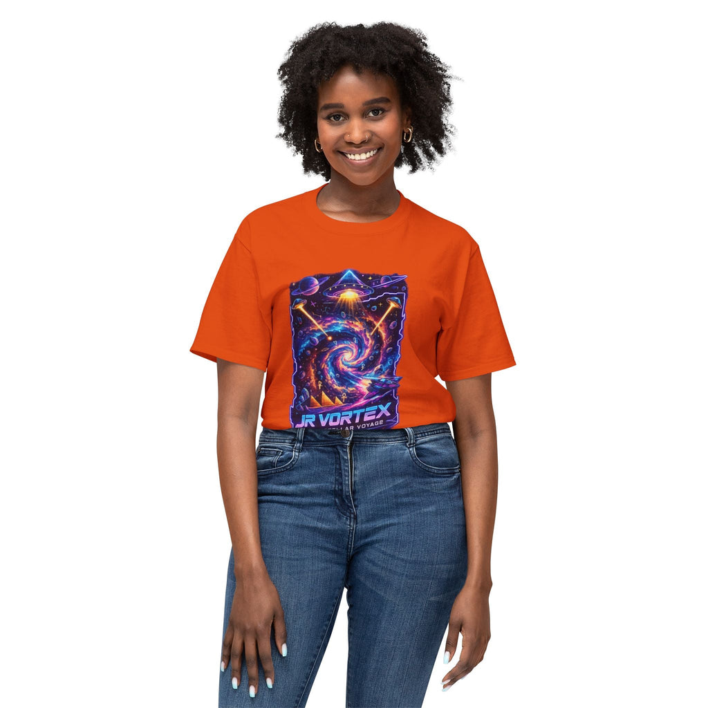 Vortex Nebula T-Shirt — 'JR VORTEX' Cosmic Spiral Graphic Tee Printify
