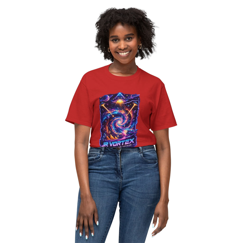 Vortex Nebula T-Shirt — 'JR VORTEX' Cosmic Spiral Graphic Tee Printify